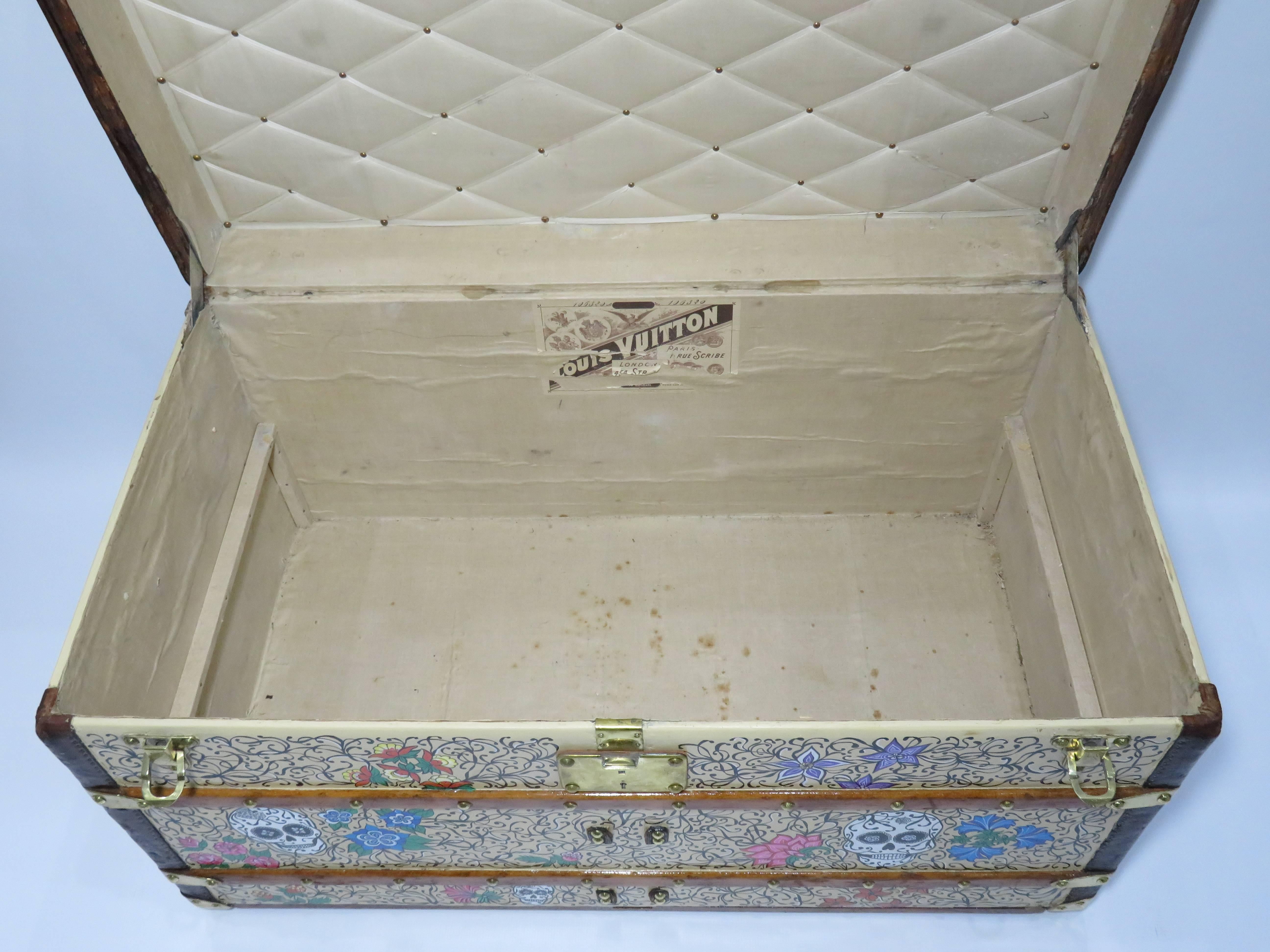 1910s Louis Vuitton Courier Trunk Hand-Painted 