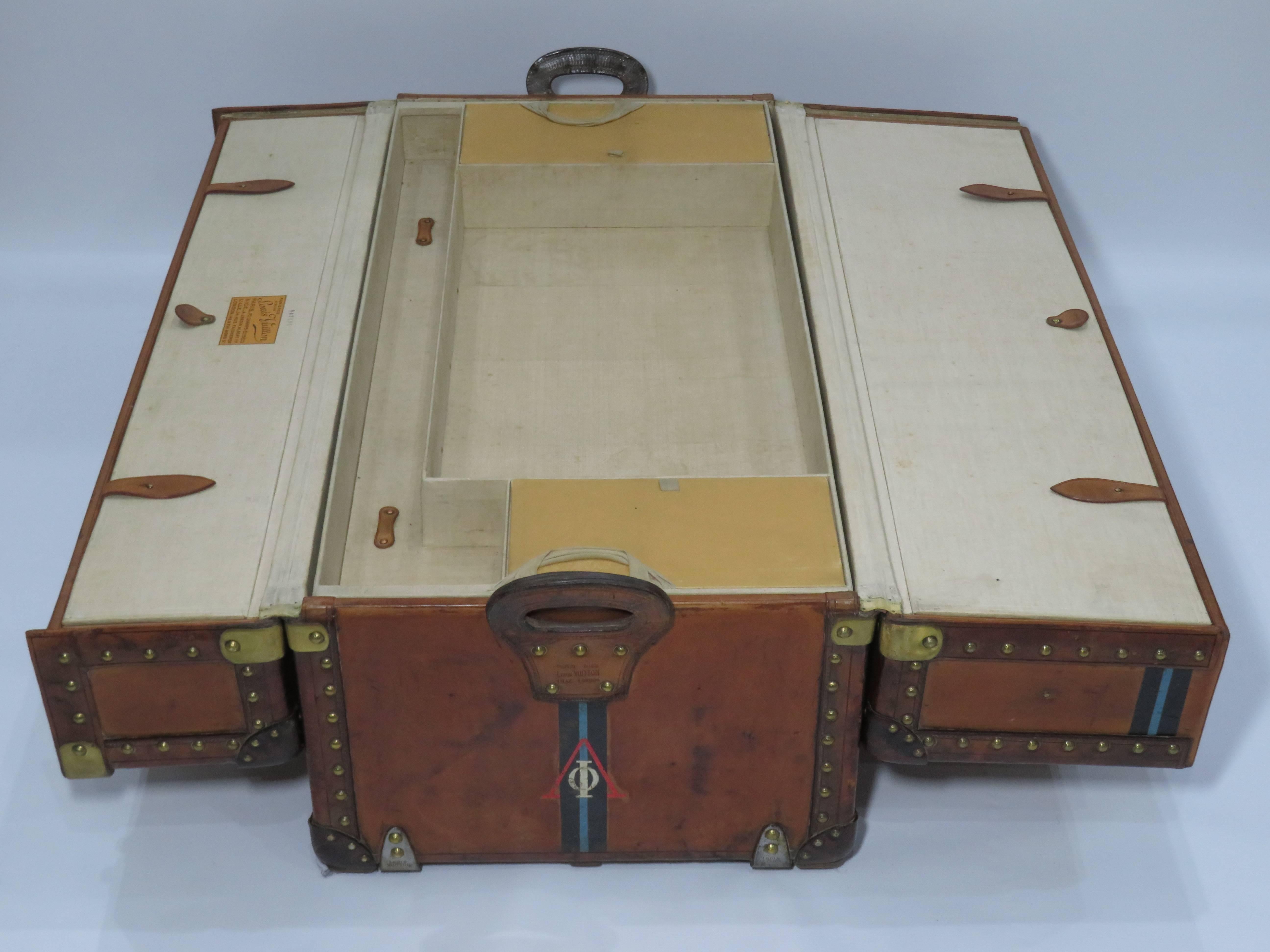 1910s Louis Vuitton Ideal Cowhide Leather Trunk 