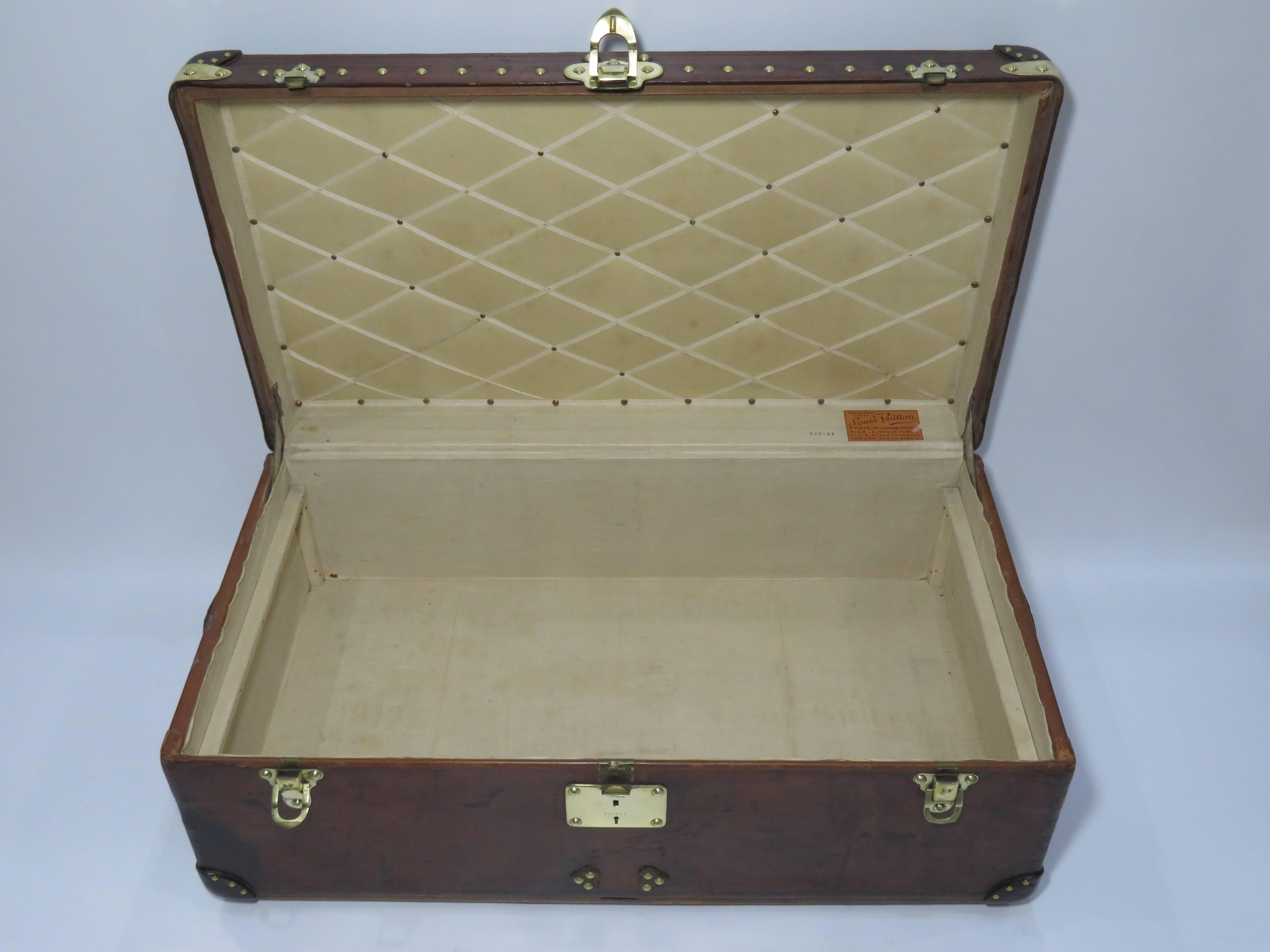Early 20th Century Louis Vuitton Cowhide Leather Cabin Trunk 3