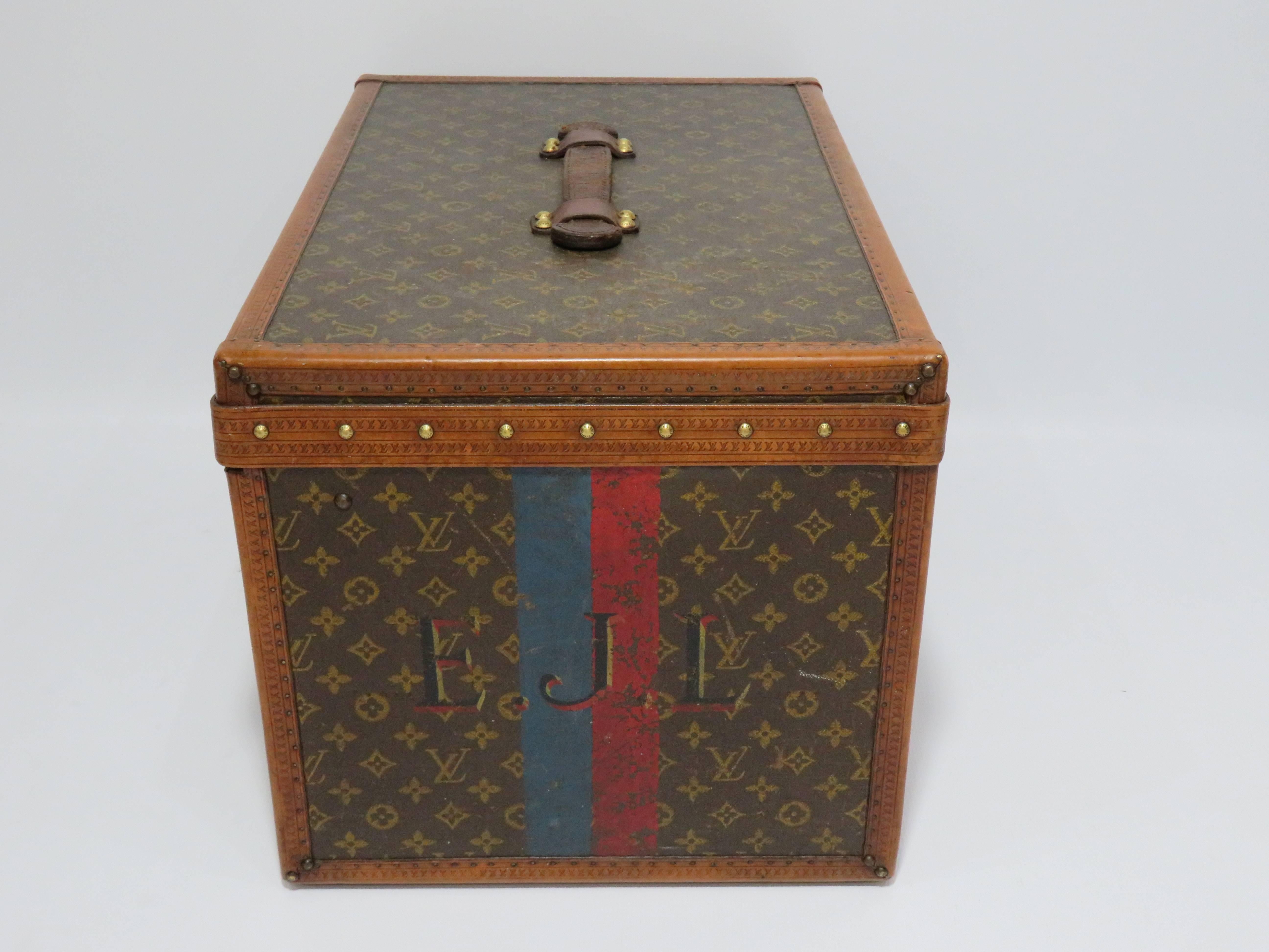 1920s Louis Vuitton Monogram Double Hatbox Trunk For Sale 3