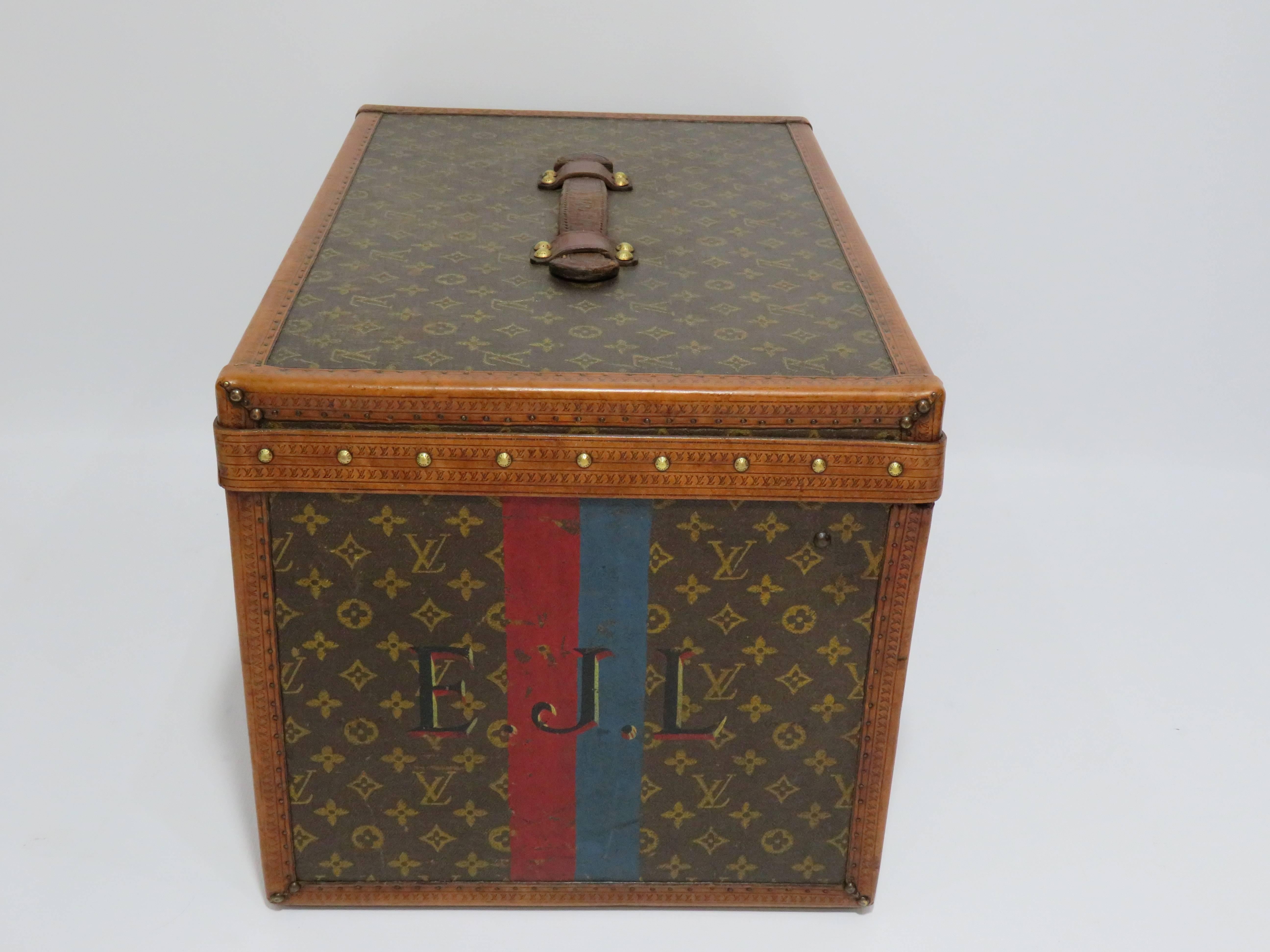 1920s Louis Vuitton Monogram Double Hatbox Trunk For Sale 1