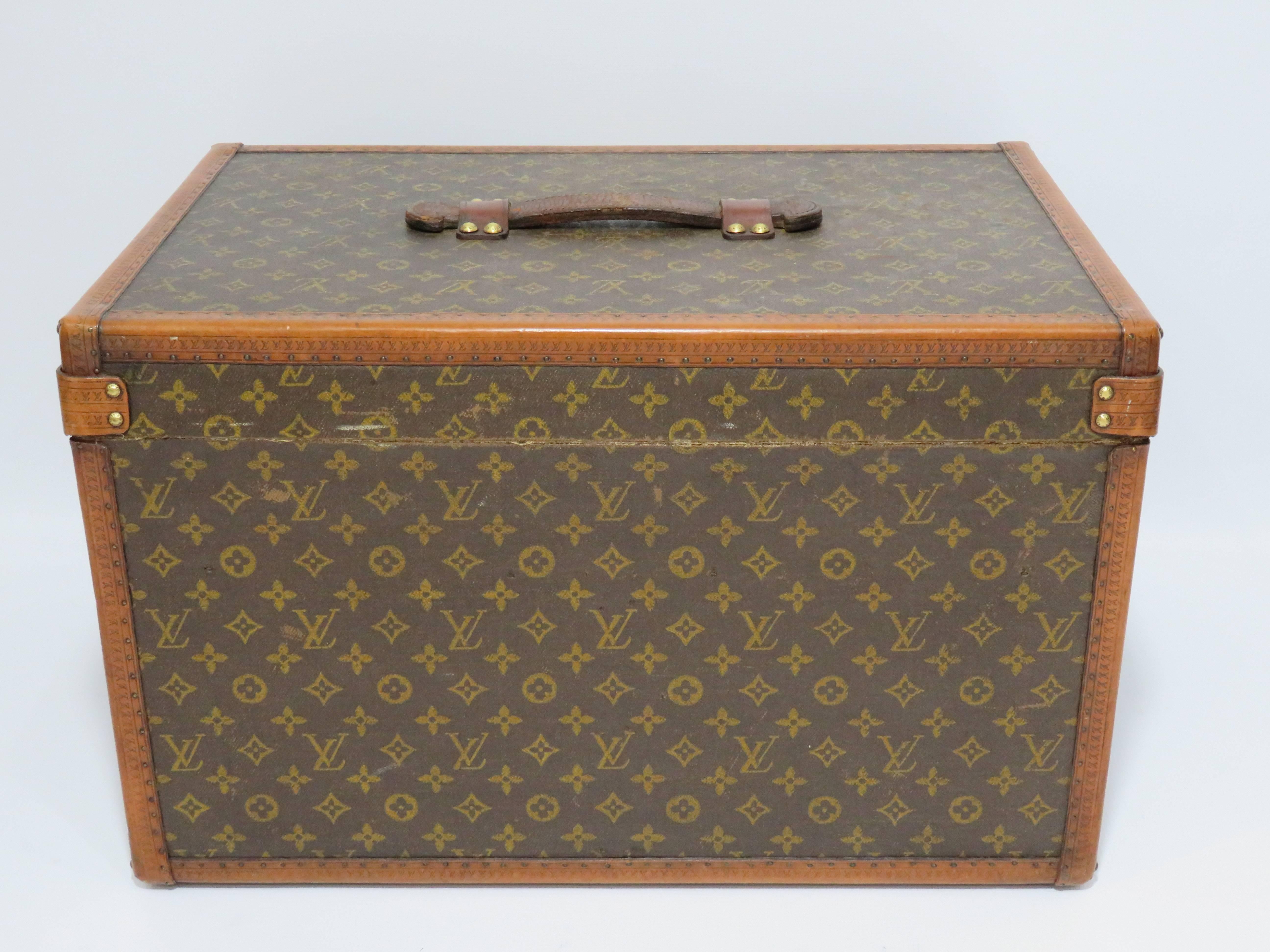 1920s Louis Vuitton Monogram Double Hatbox Trunk For Sale 2