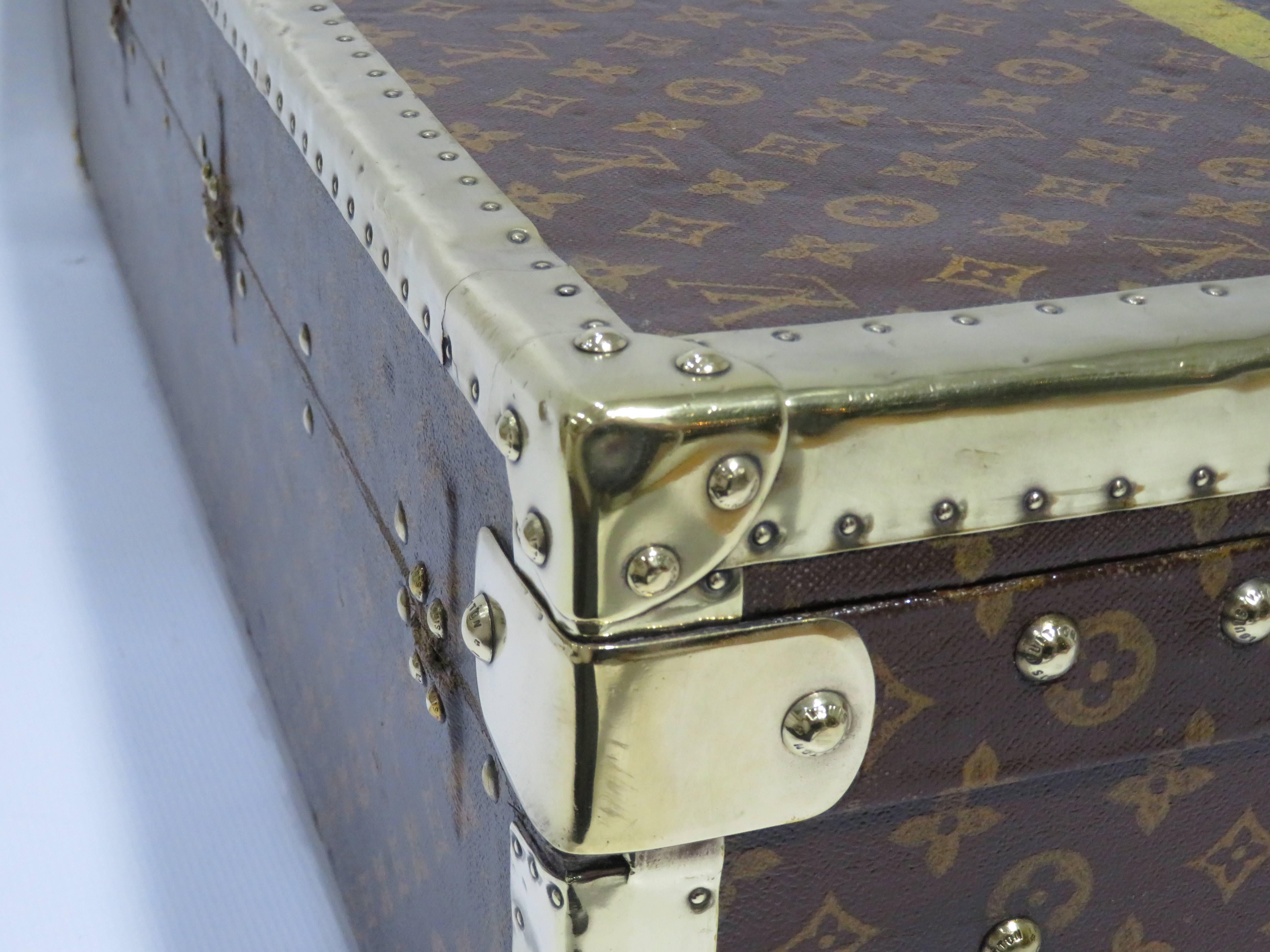 Louis Vuitton Explorer's Monogram and Brass Motor Trunk For Sale 1