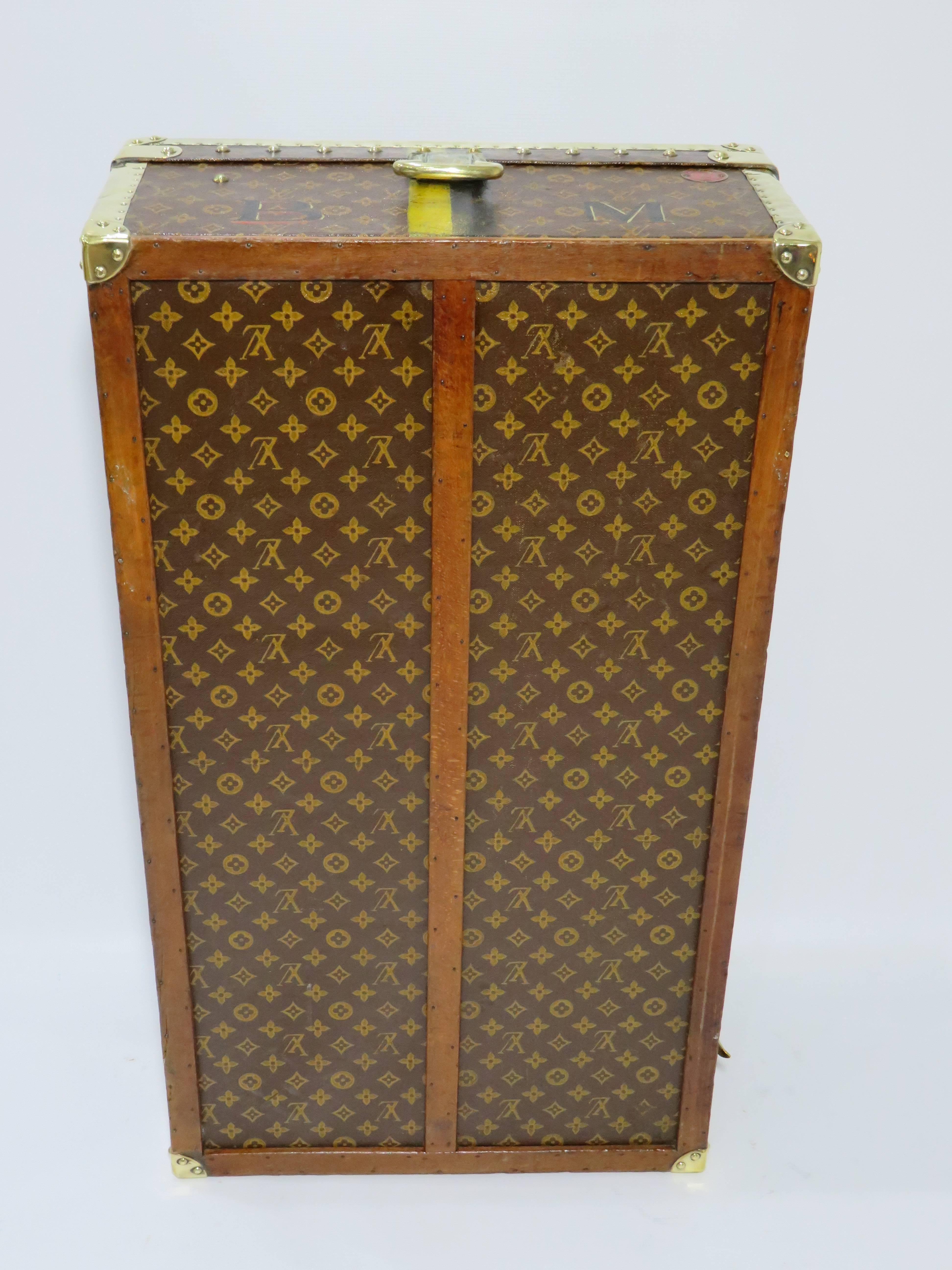 Louis Vuitton Explorer's Monogram and Brass Motor Trunk For Sale 2