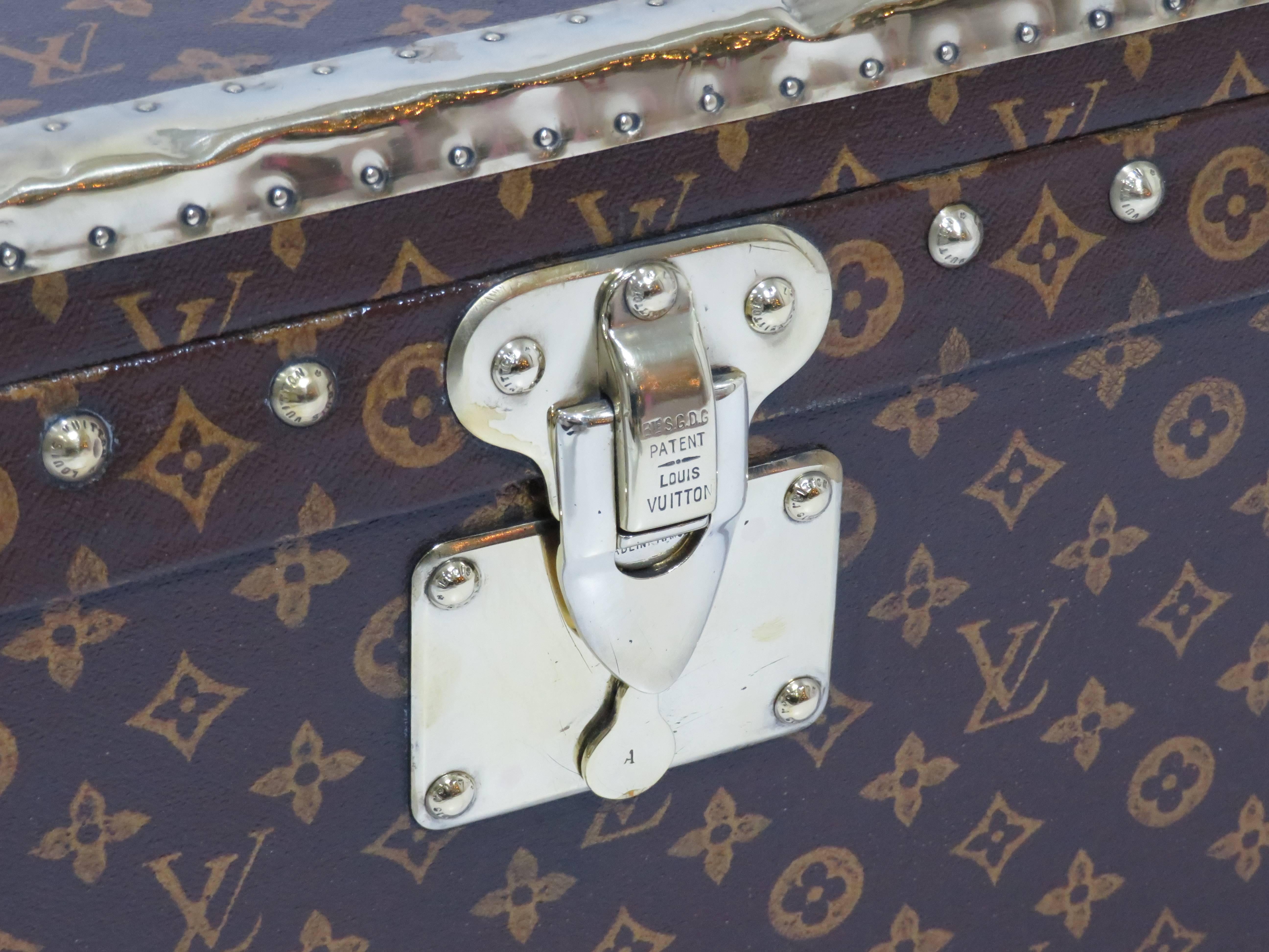 Louis Vuitton Explorer's Monogram and Brass Motor Trunk For Sale 4