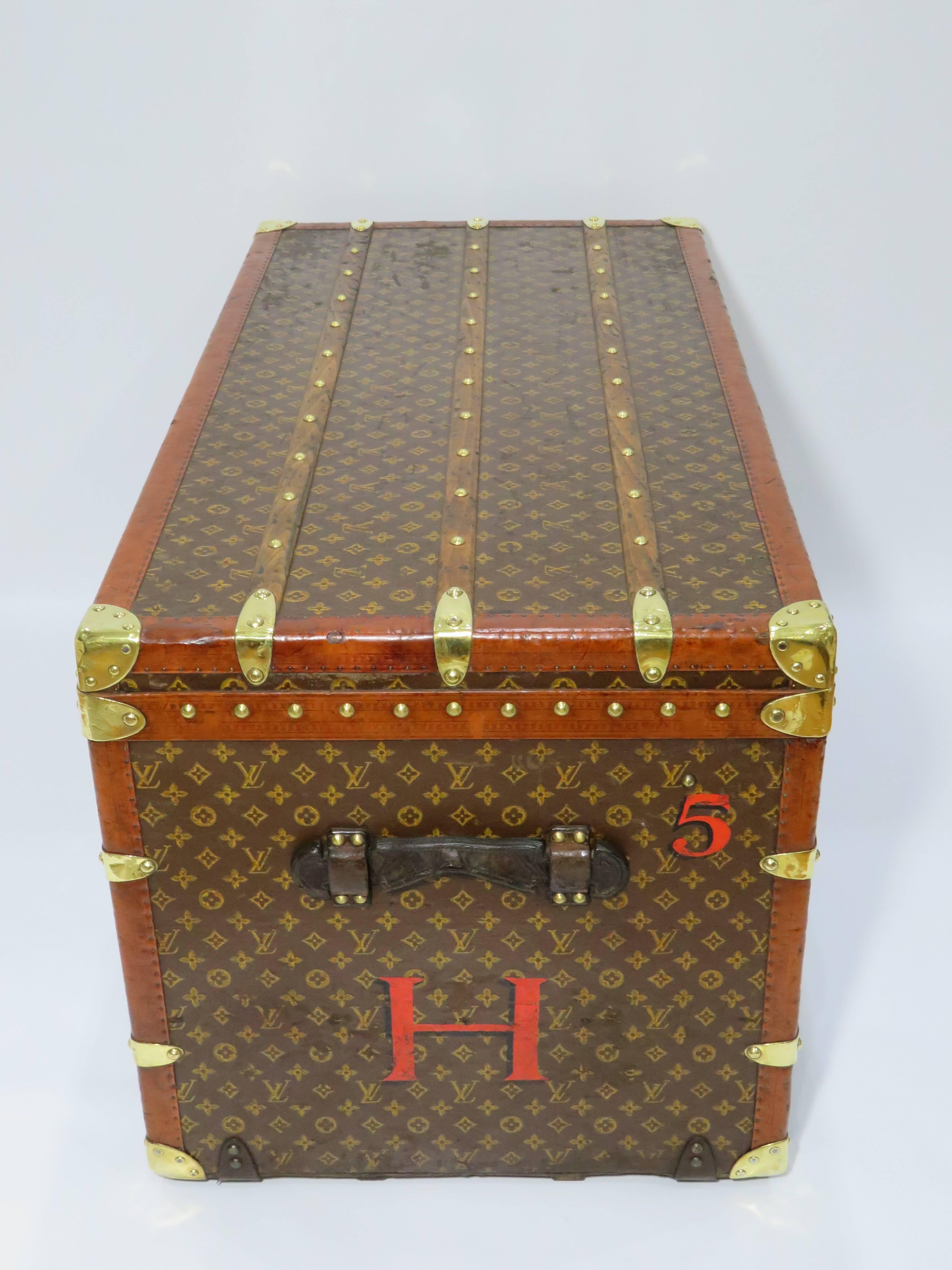 French 1920s Louis Vuitton Monogram Courier Trunk