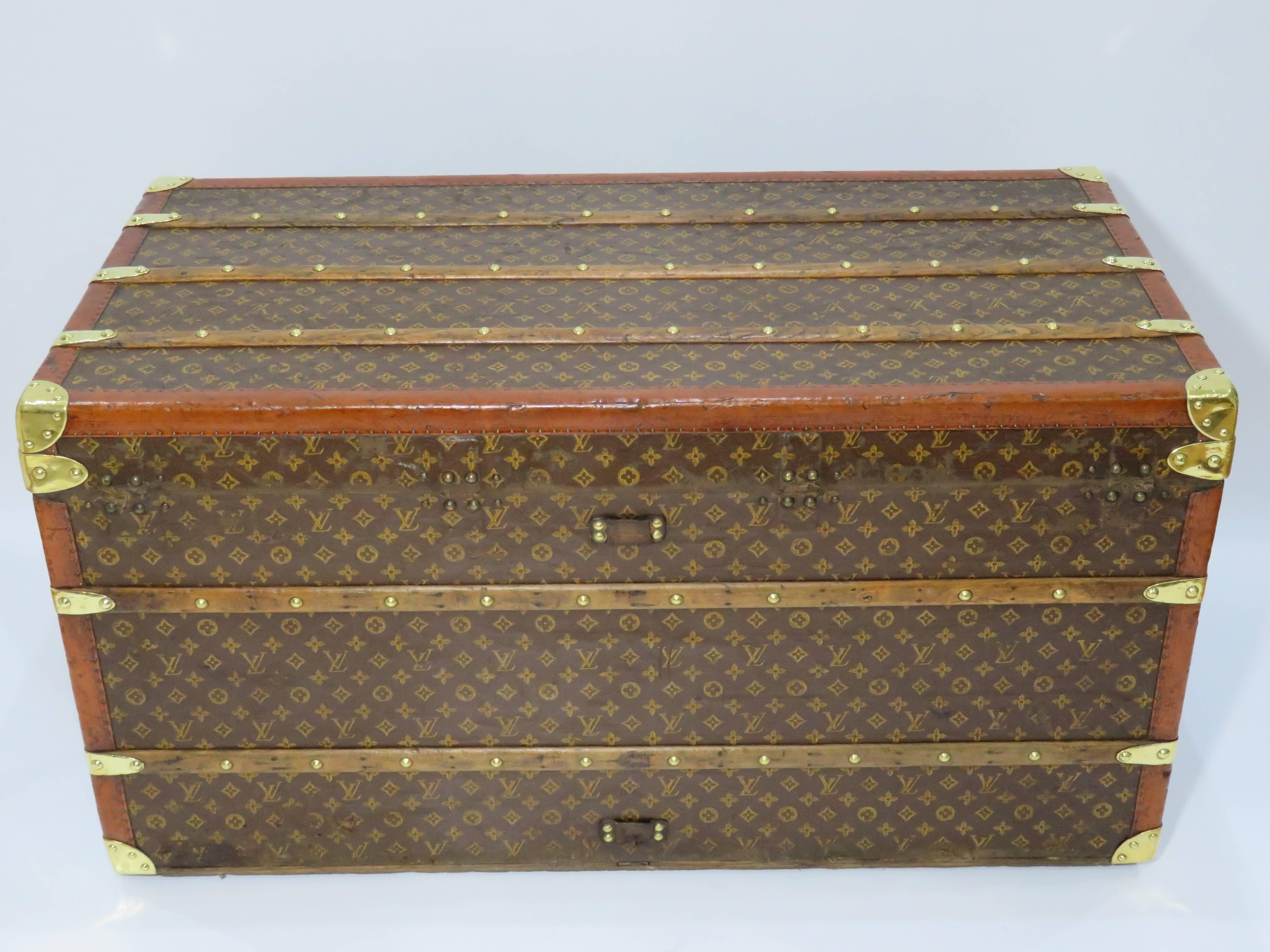 Early 20th Century 1920s Louis Vuitton Monogram Courier Trunk