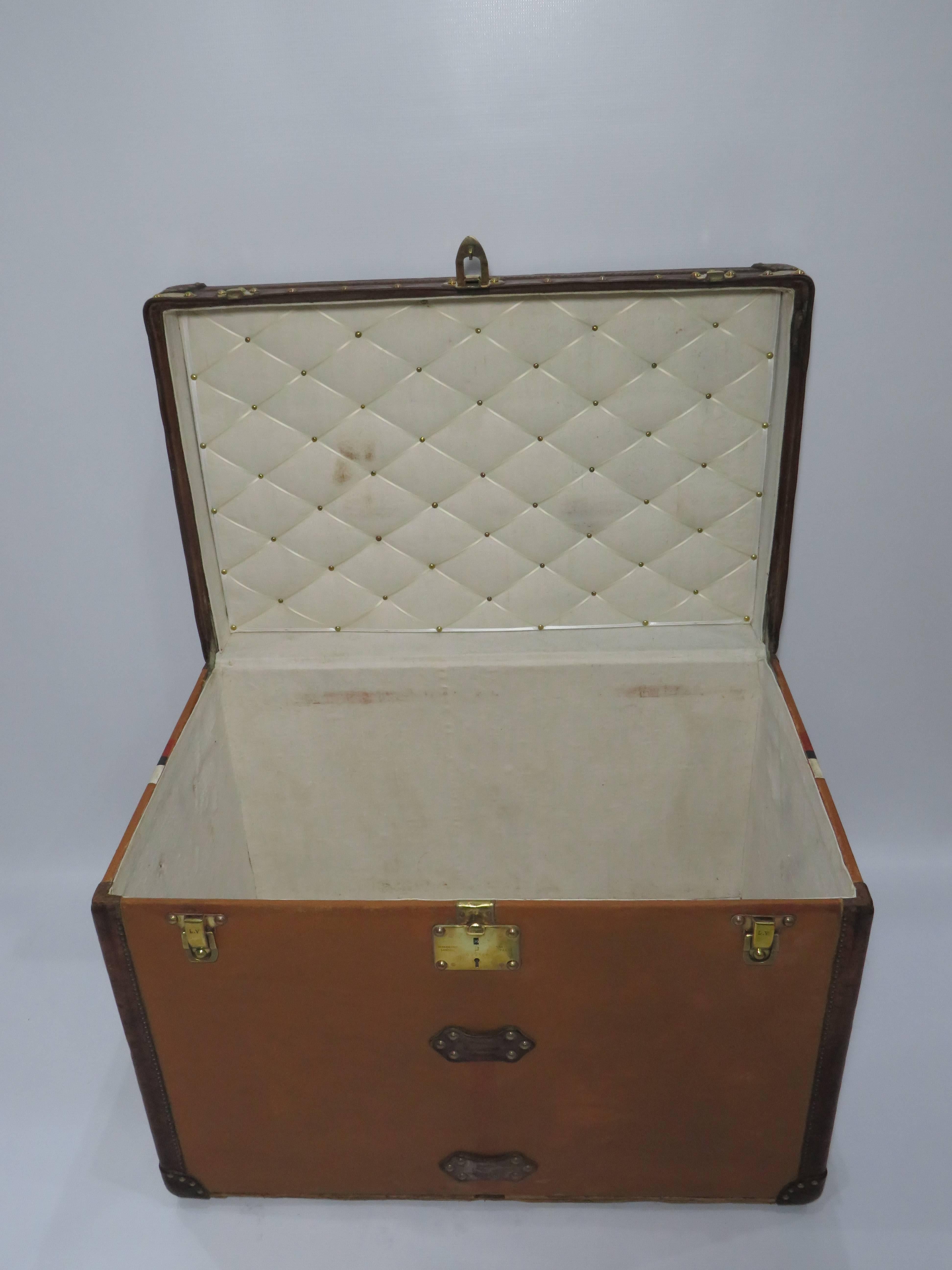Early 20th Century 1920s Louis Vuitton Vuittonite Canvas Trunk