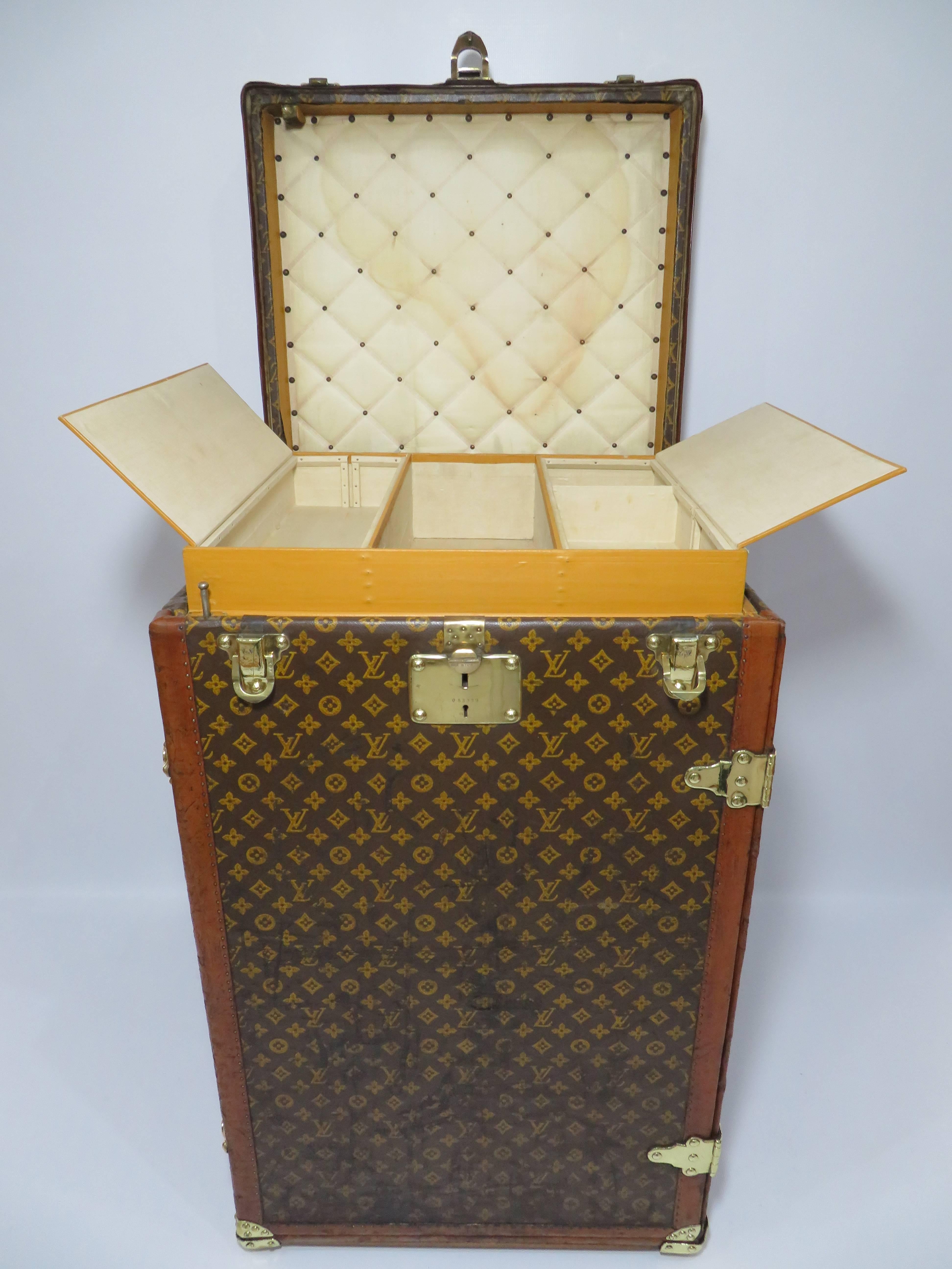 1930s Louis Vuitton Secretaire or Desk Trunk Monogram Antique Trunk In Good Condition For Sale In London, GB