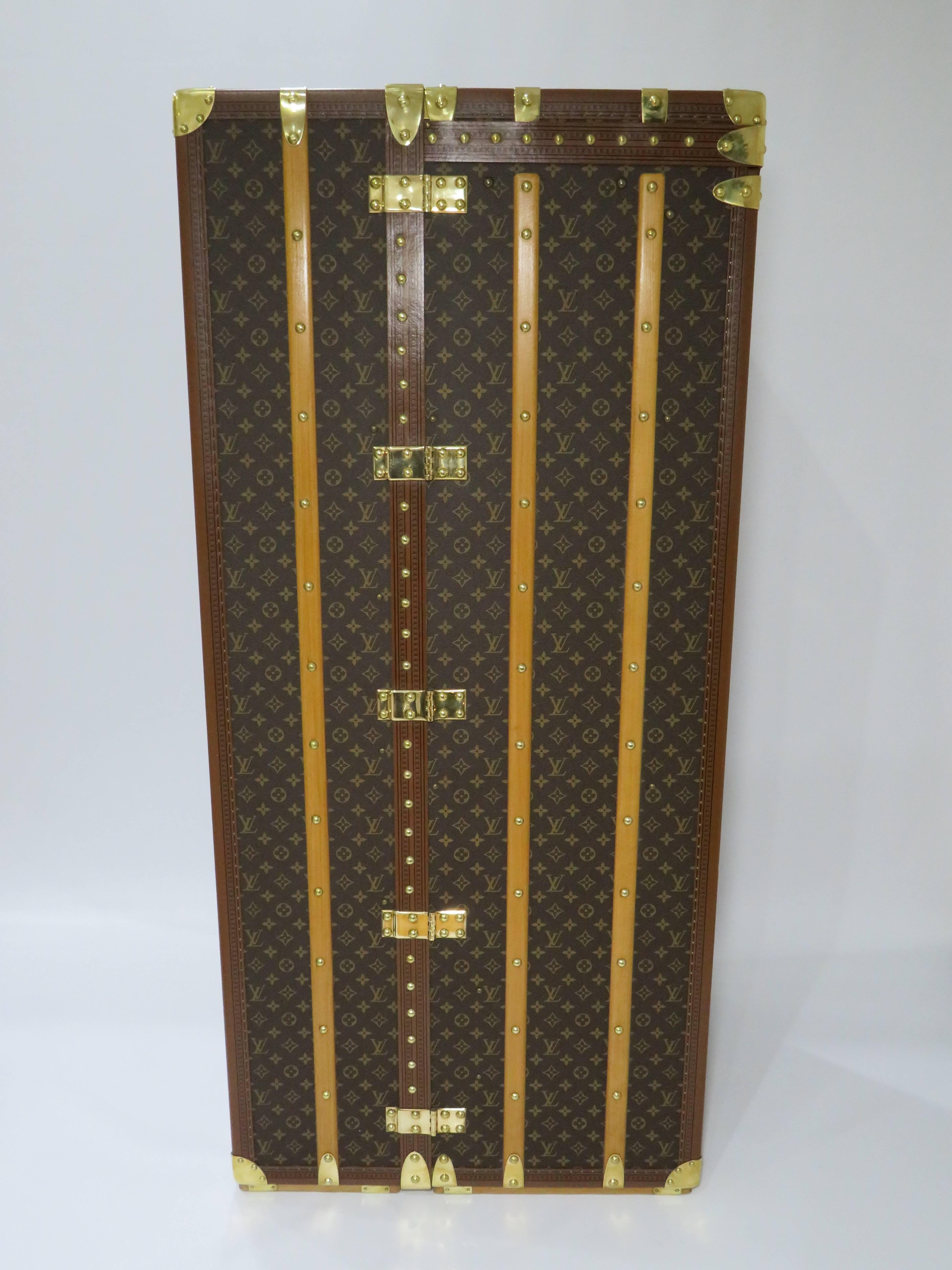 For sale a massive, custom ordered LV Queen wardrobe 143cm tall.
Exterior in immaculate condition, interior has some discoloration in places as seen on photos but again in perfect condition comes complete with all interior pieces. This wardrobe was