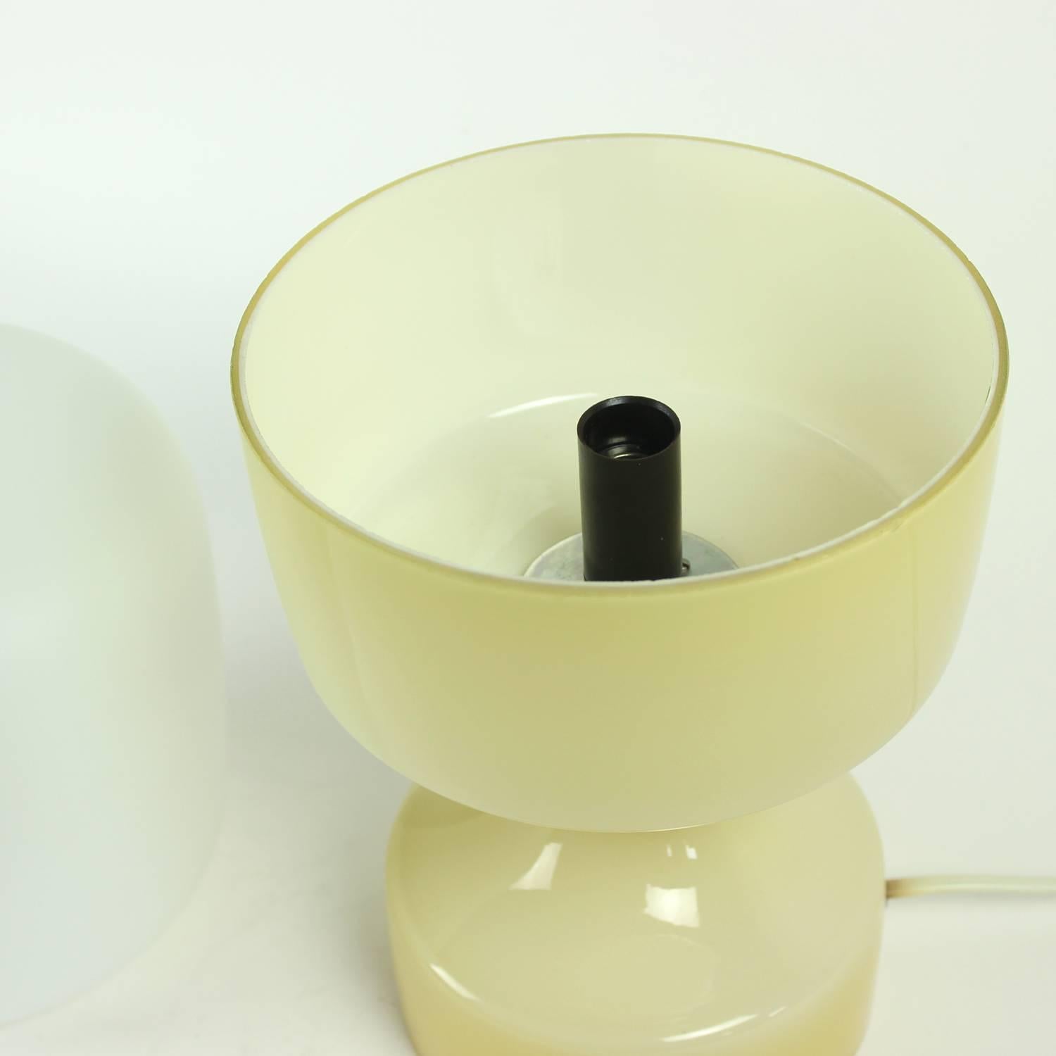 1970s White or Cream Glass Lamp, Ivan Jakes for Osvětlovací Sklo, Czechoslovakia For Sale 3