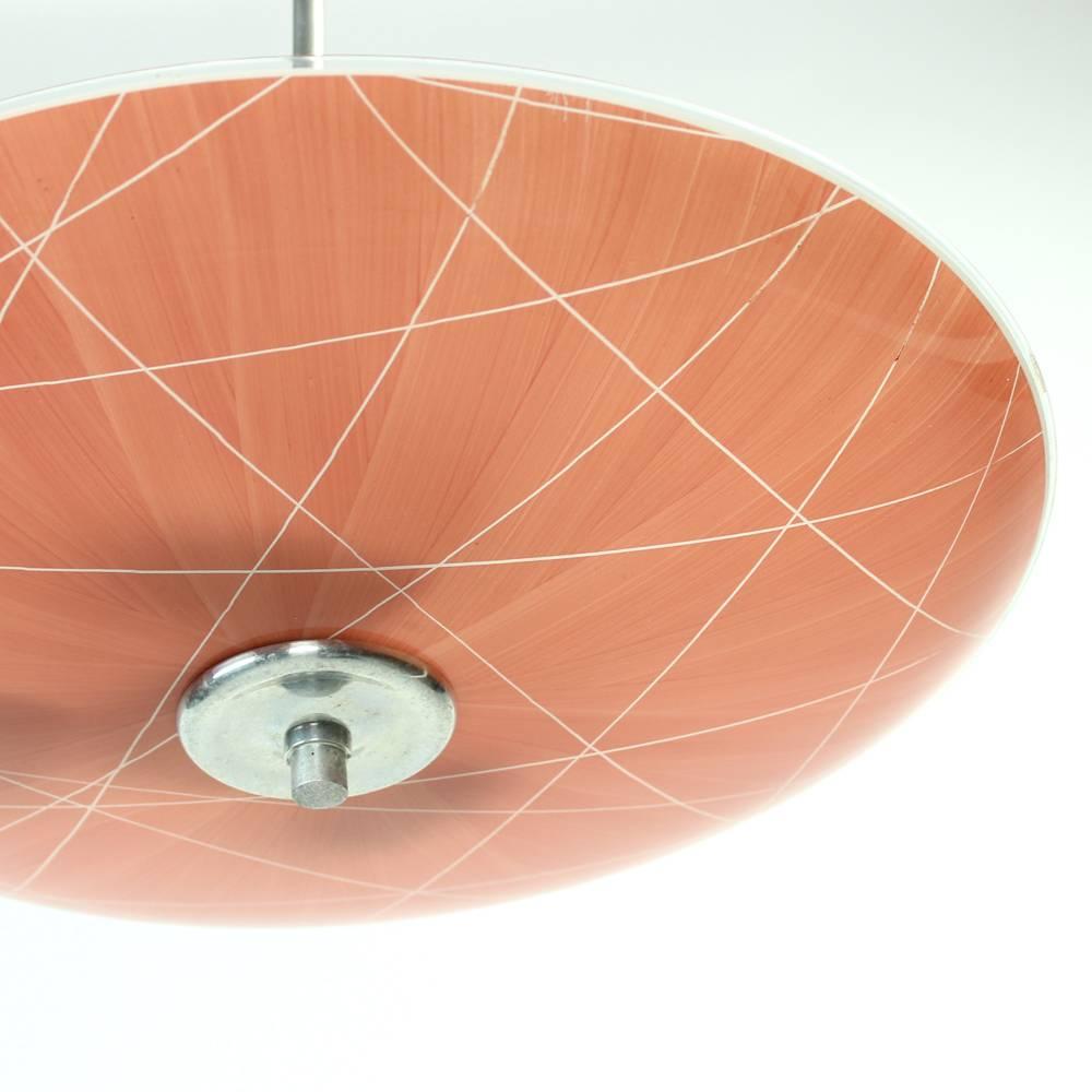 Napako Ceiling Glass Plate Light, Czechoslovakia, circa 1960 In Good Condition In Zohor, SK