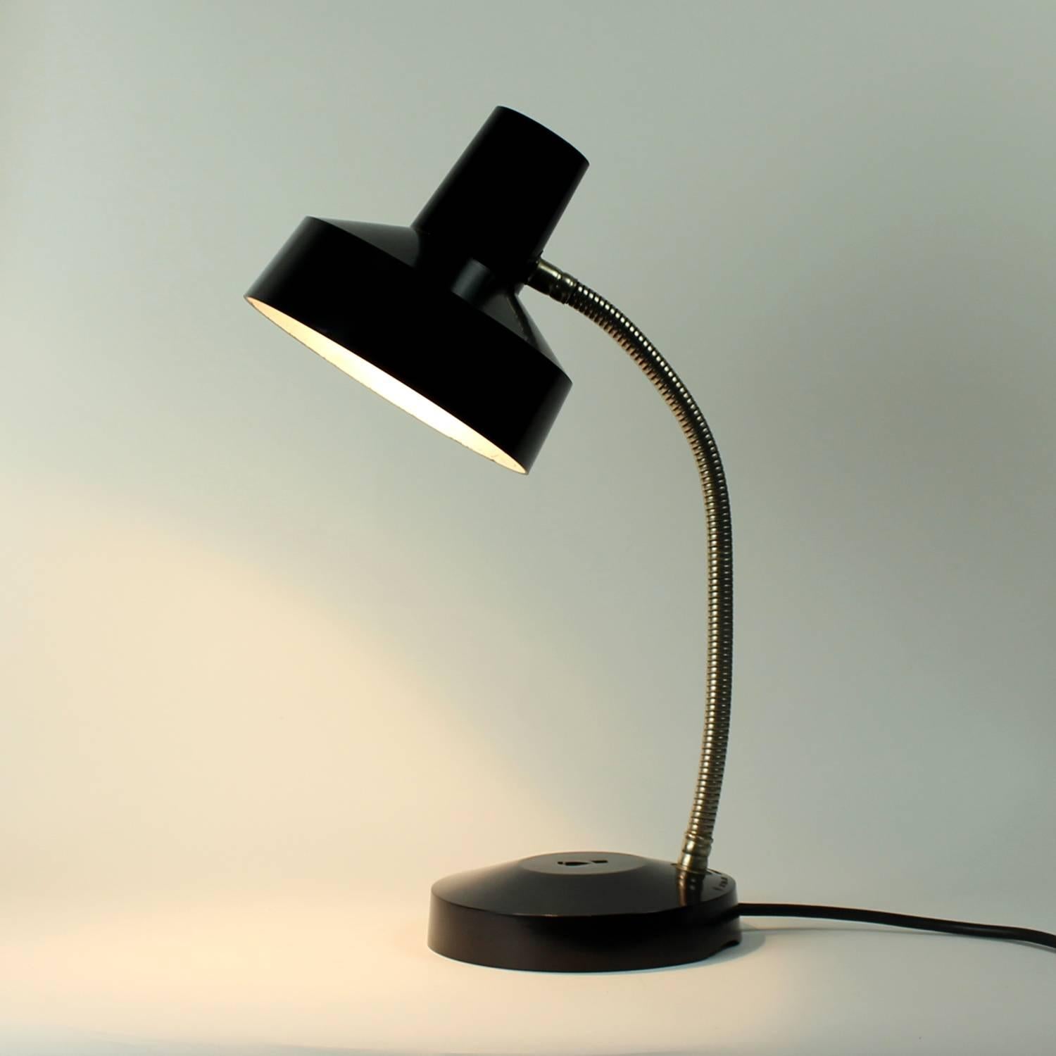 Slovak Black Bakelite Table Lamp by Elektrosvit, Czechoslovakia, 1970 For Sale
