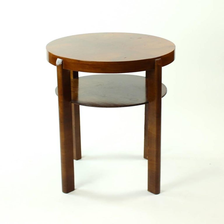 classical tall round table side table by jindrich halabala produced in beautiful walnut veneer - Tall Round Table classical tall round table side table by jindrich halabala produced in beautiful walnut veneer - Tall Round Table
