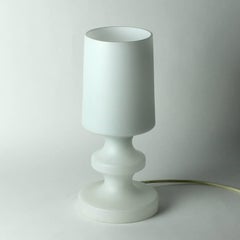 Rare White Glass Table Lamp by Ivan Jakes, Osvetlovaci Sklo, Czechoslovakia 1970