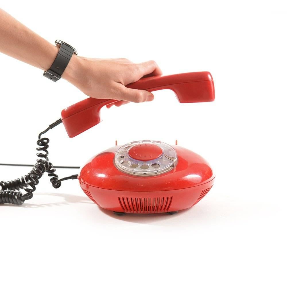 Mid-Century Modern Rare Red Tesla Phone, 1982