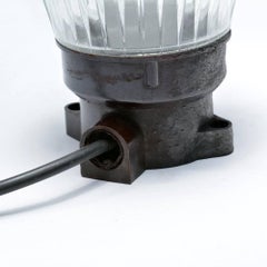 Bakelite and Pressed Glass Table Lamp, Czechoslovakia, circa 1950