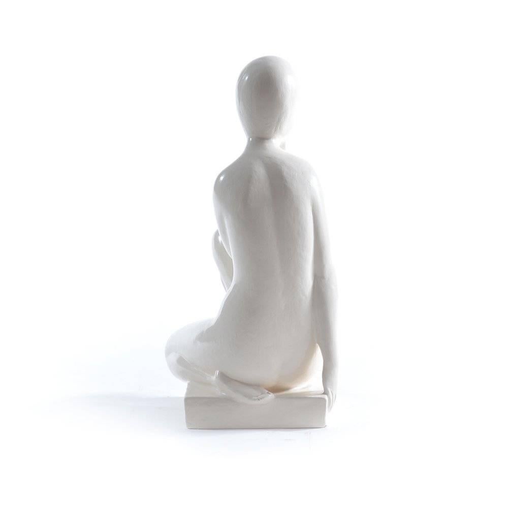 20th Century Ashamed Girl Sculpture, Jihokera Czechoslovakia, 1960 For Sale