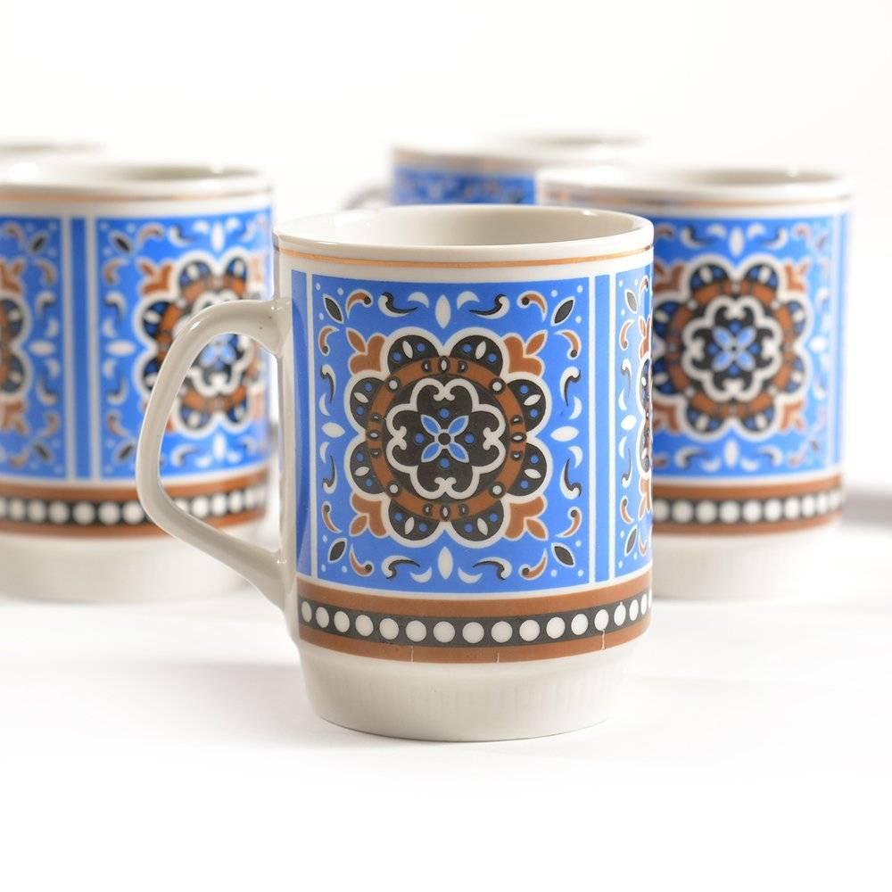 Set of Six Original Midcentury Porcelaine Mugs circa 1960 In Excellent Condition For Sale In Zohor, SK