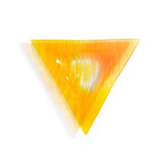 Rare Bright Orange Pressed Glass Ashtray or Bowl, Czechoslovakia circa 1960