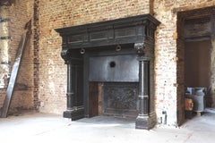 noir de mazy black marble antique castle fireplace from 1892