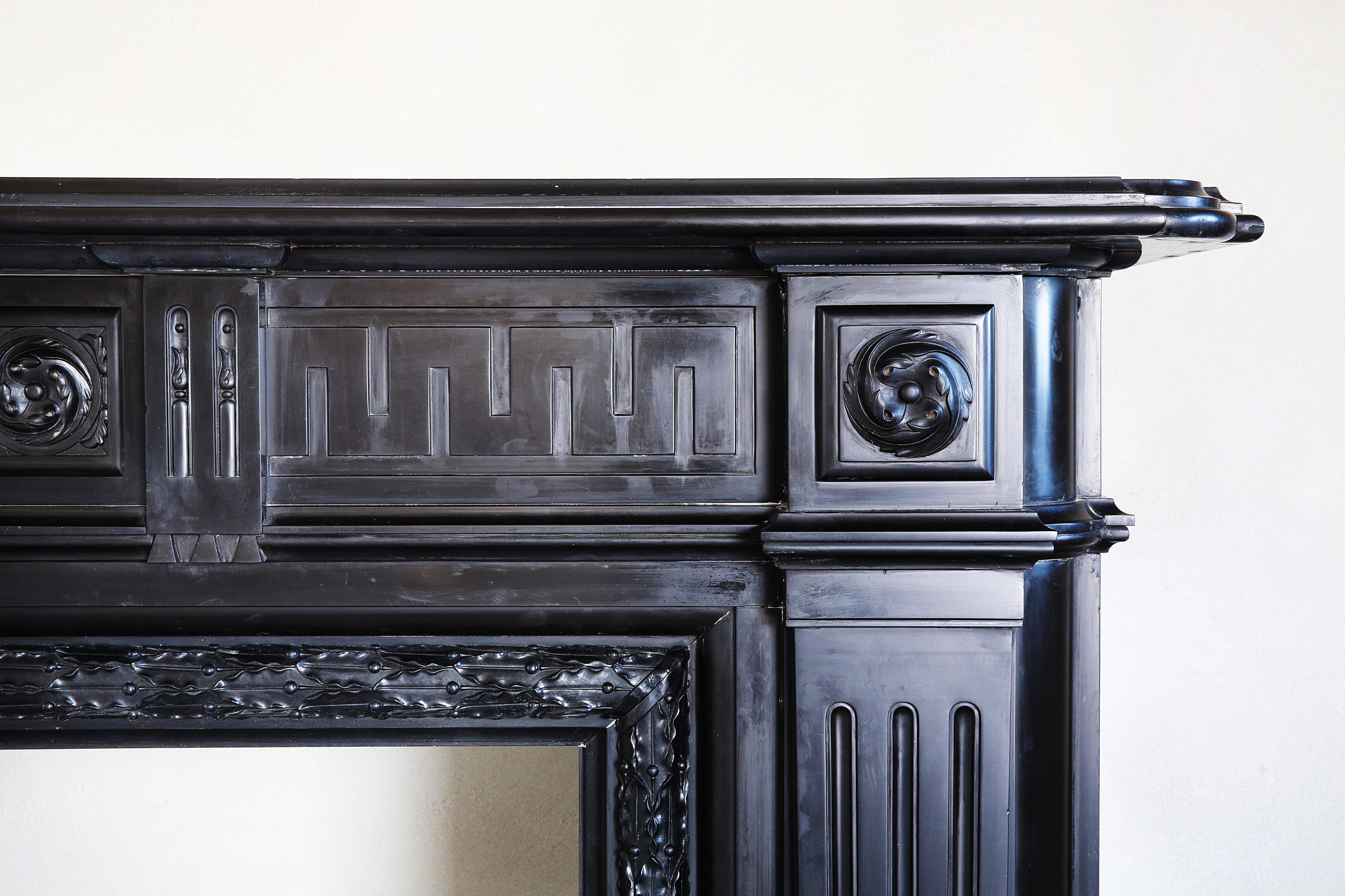 namur black marble fireplace