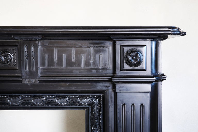 19th Century Monumental Black Marble Antique Fireplace Surround For Sale at  1stDibs
