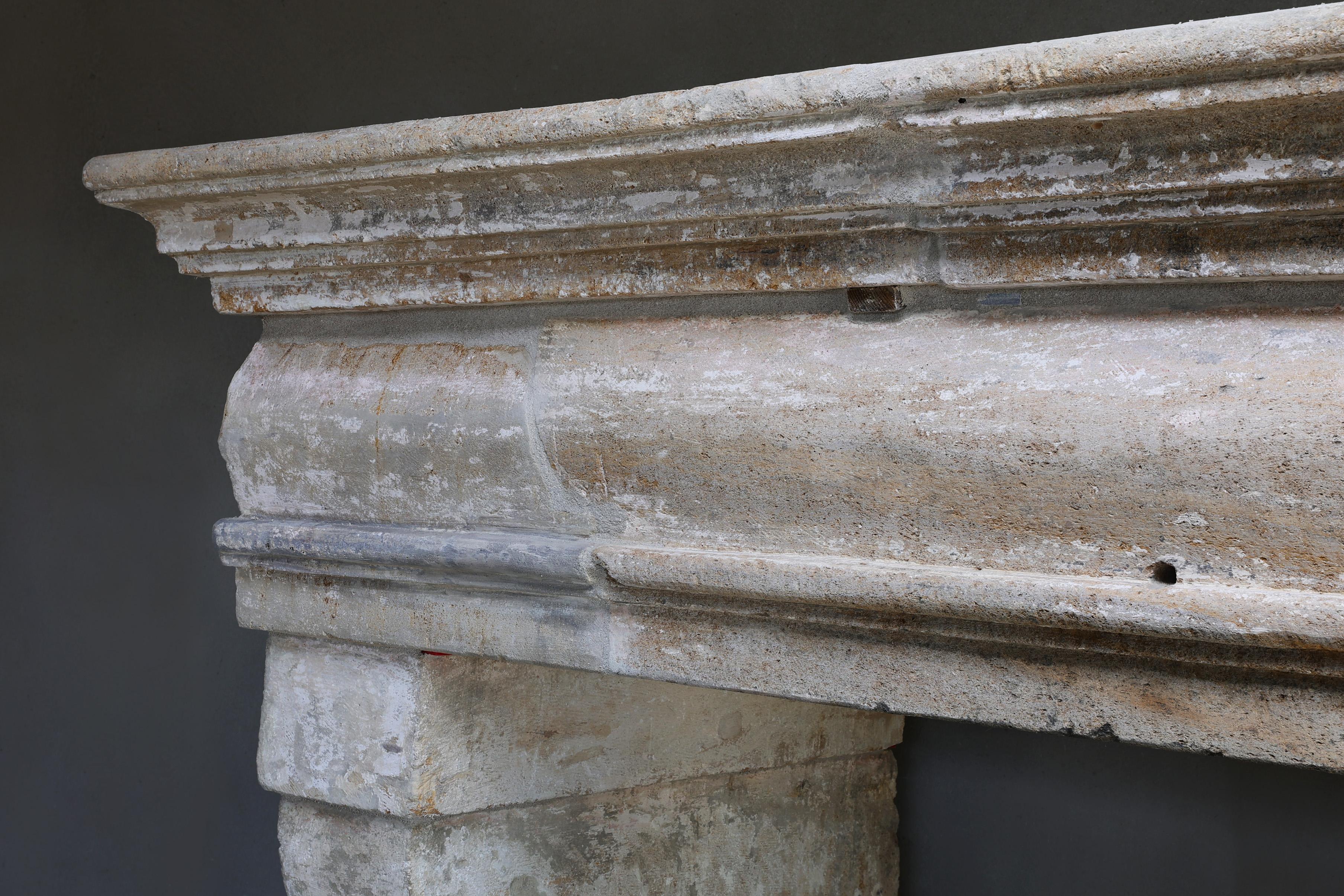 Antique castle fireplace in style of Campagnarde from the 19th century In Good Condition For Sale In Made, NL