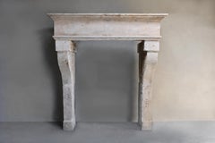 Antique castle fireplace in style of Louis XIII from the 19th century