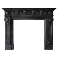 Antique Noir de Mazy marble mantel surround in style of XVI, the 19th century