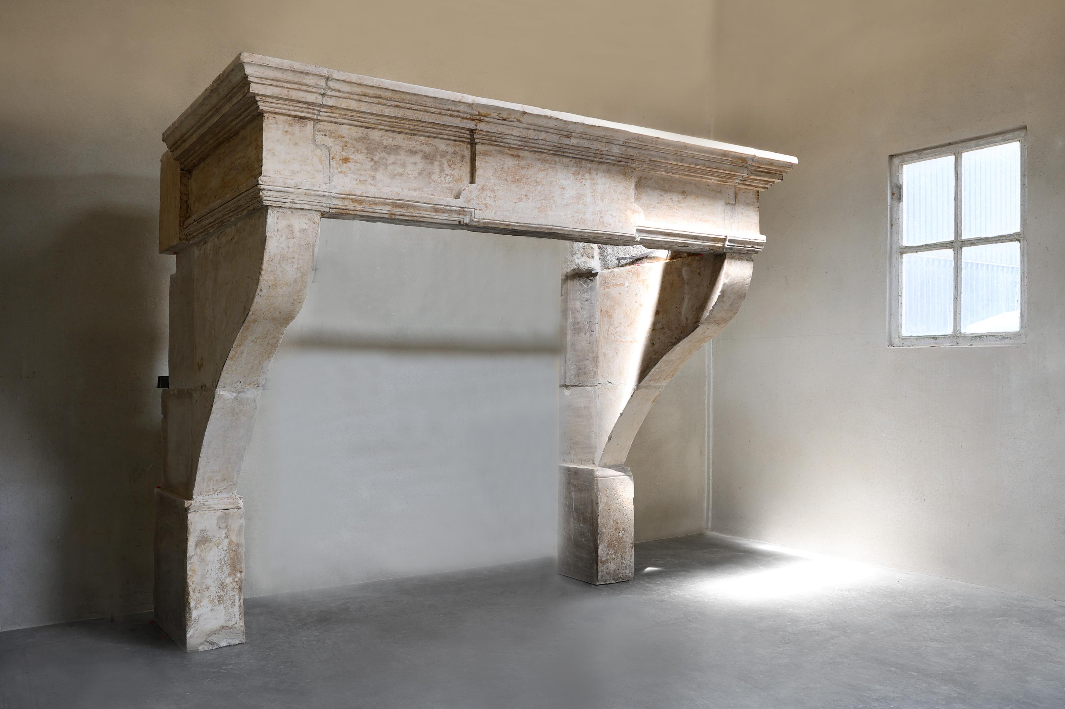 Questo autentico camino da castello in stile Luigi XIII del XIX secolo è un bellissimo esempio di artigianato. Realizzata in pietra calcarea francese, emana carattere e storia. Con le sue linee aggraziate e la sua forma robusta, aggiungerà
