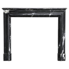 Antique Fireplace Mantel, Nero Marquino marble , 19th Century, Louis XIV style