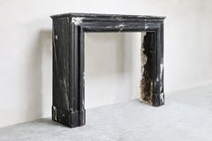 Antique Fireplace Mantel, Nero Marquino marble , 19th Century, Louis XIV style