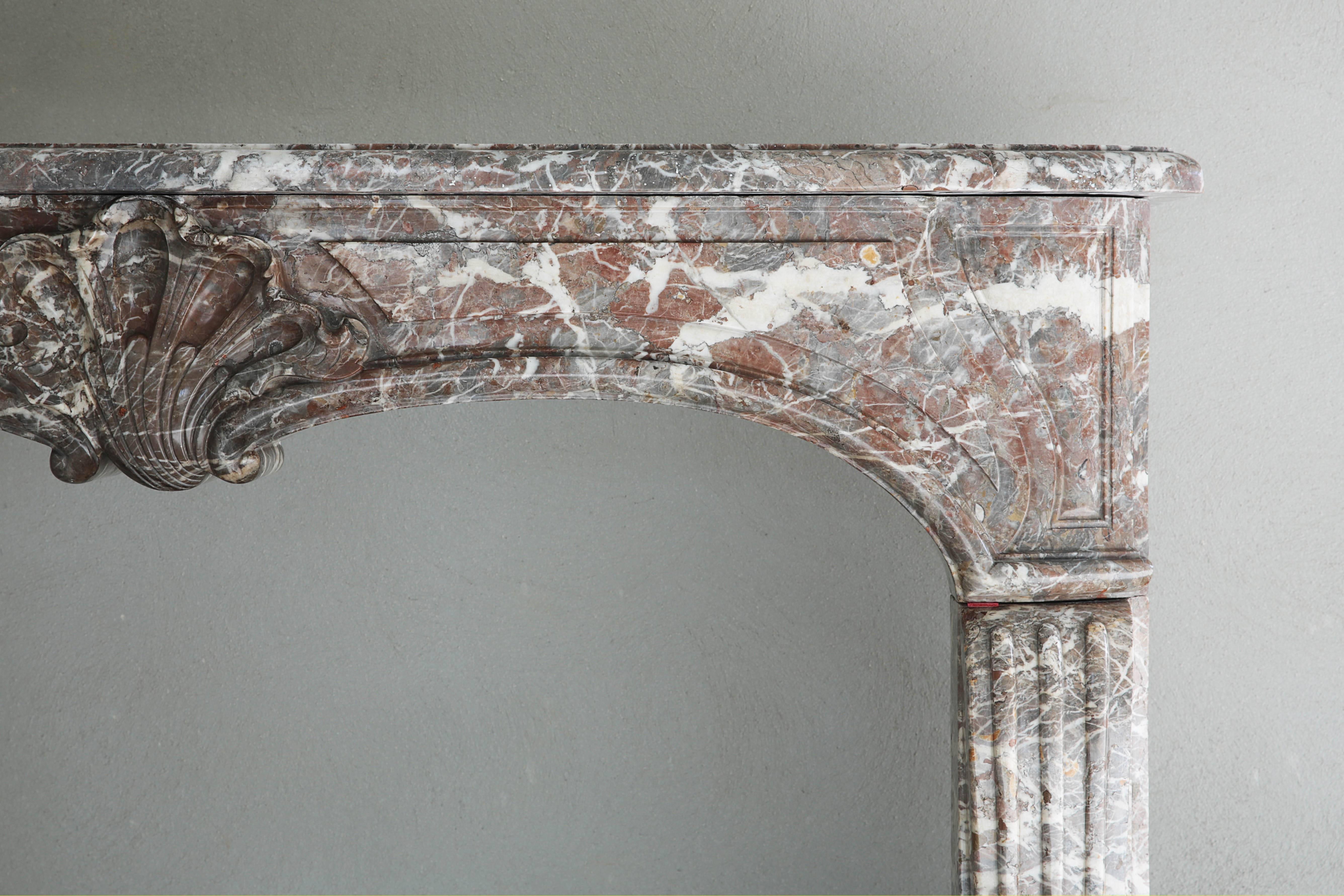 louis xv rouge royal marble fireplace