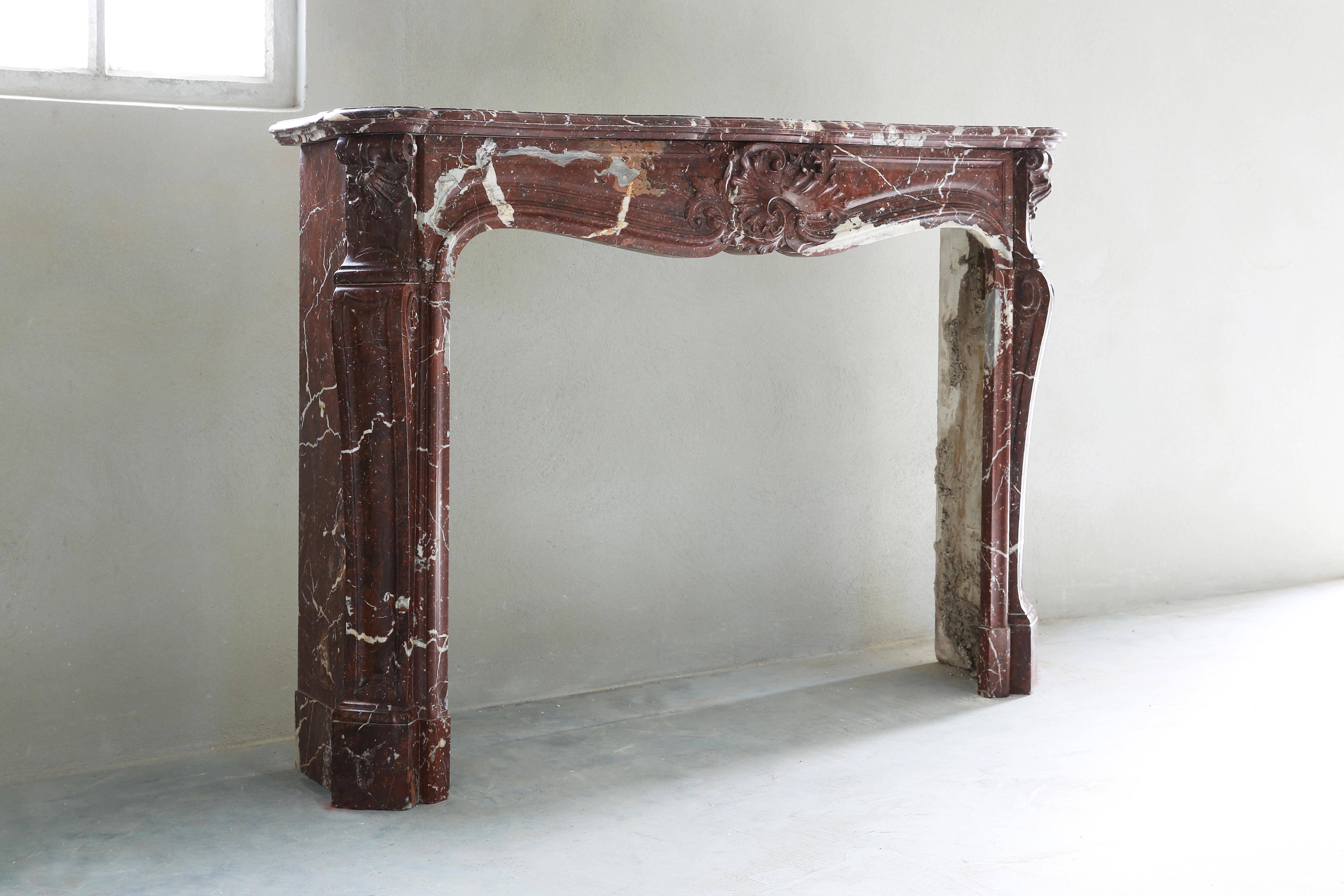 Louis XV Antique Marble Fireplace For Sale