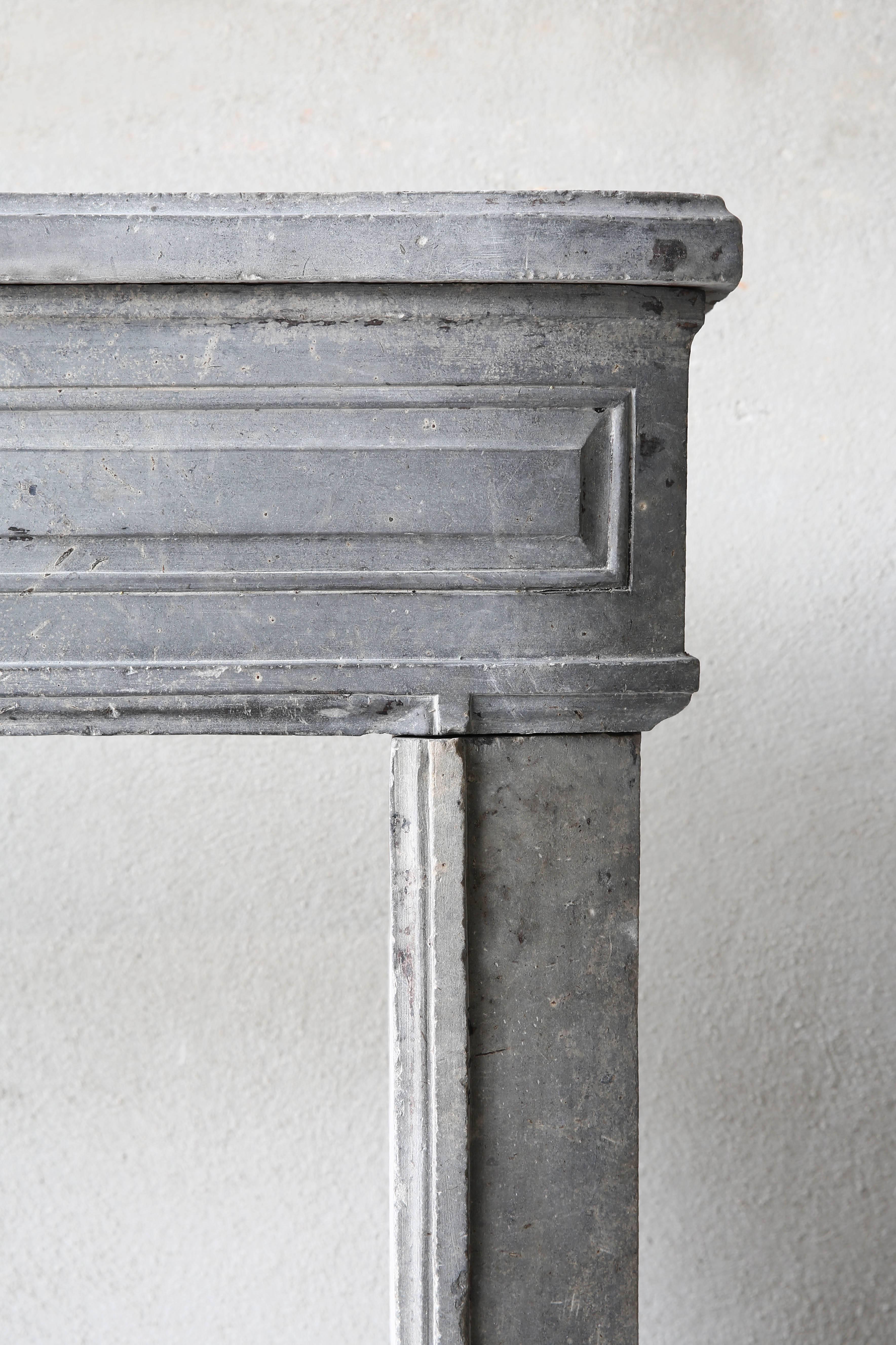 Late 18th Century Antique Fireplace of Grey Marble Stone In Excellent Condition In Made, NL