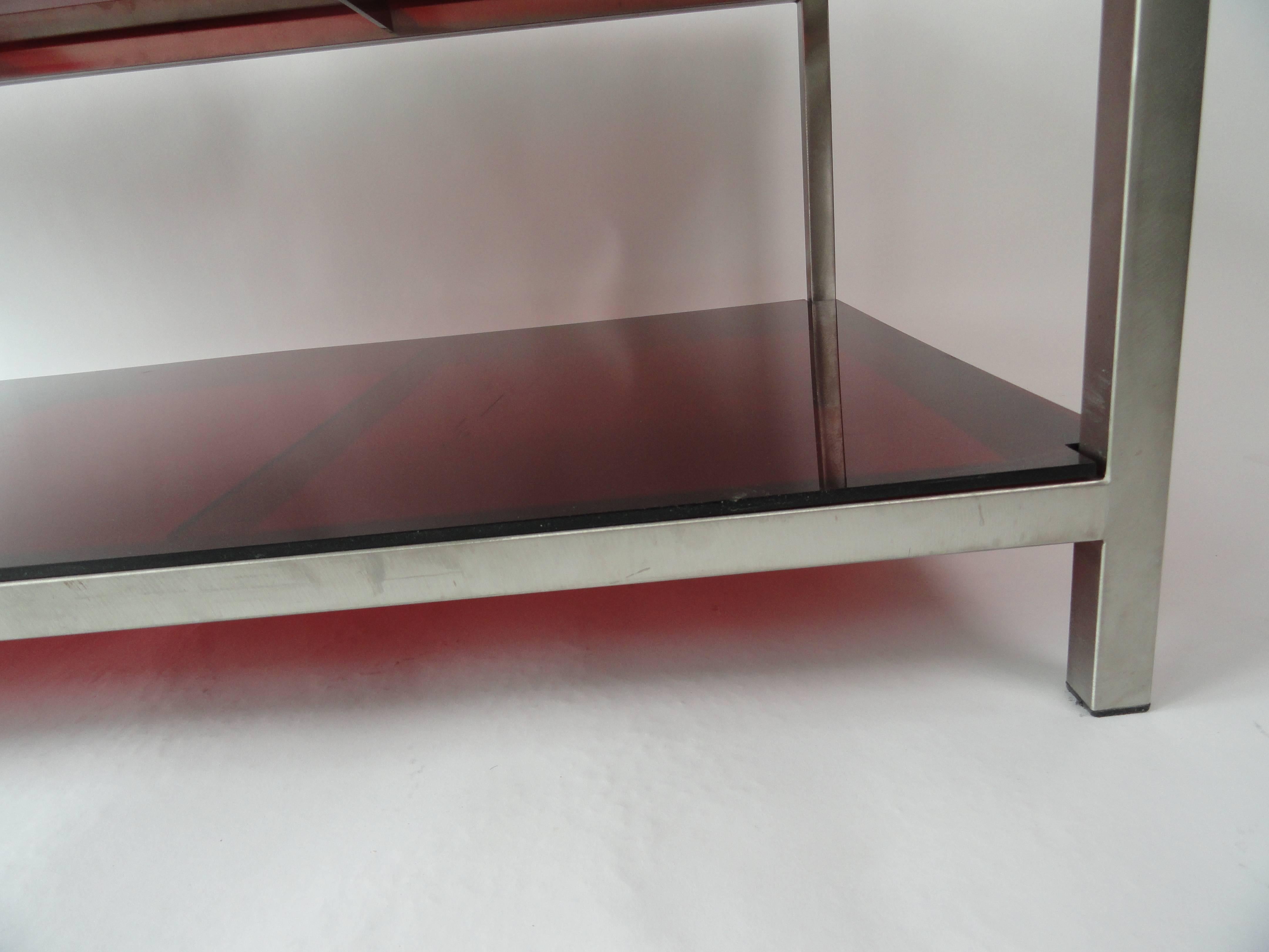 Modern Red Acrylic Coffee Table For Sale 1