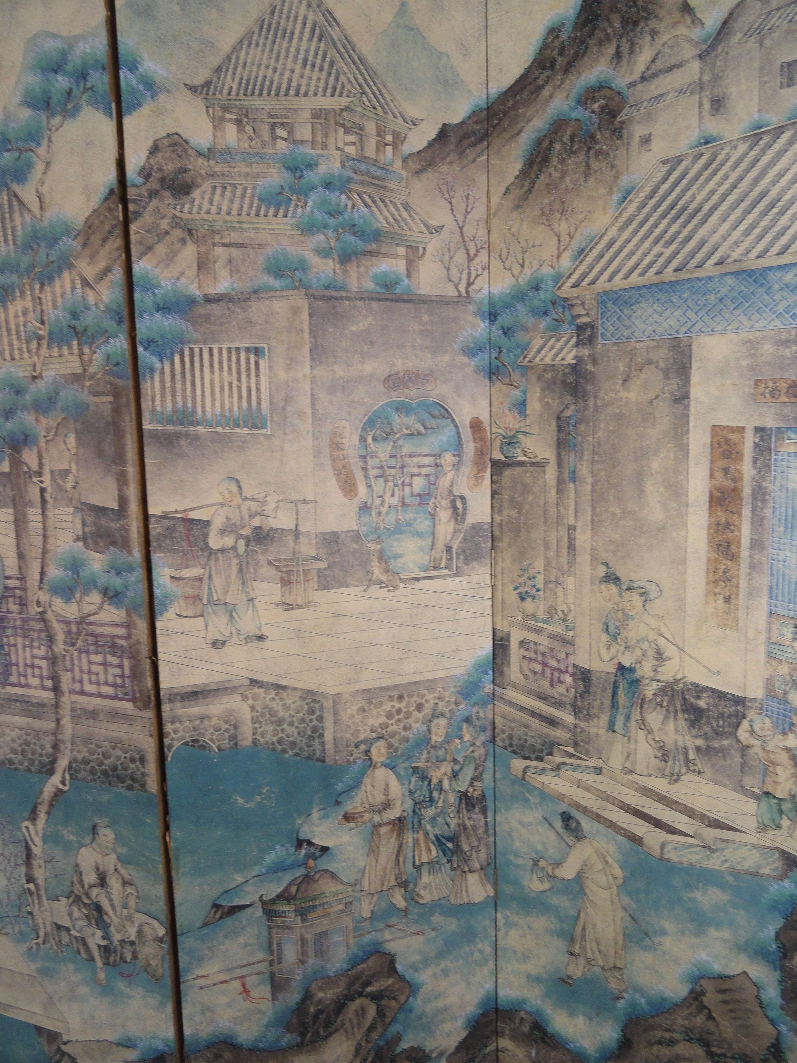 Later 18th to Early 19th Century Chinese Screen In Fair Condition For Sale In West Palm Beach, FL