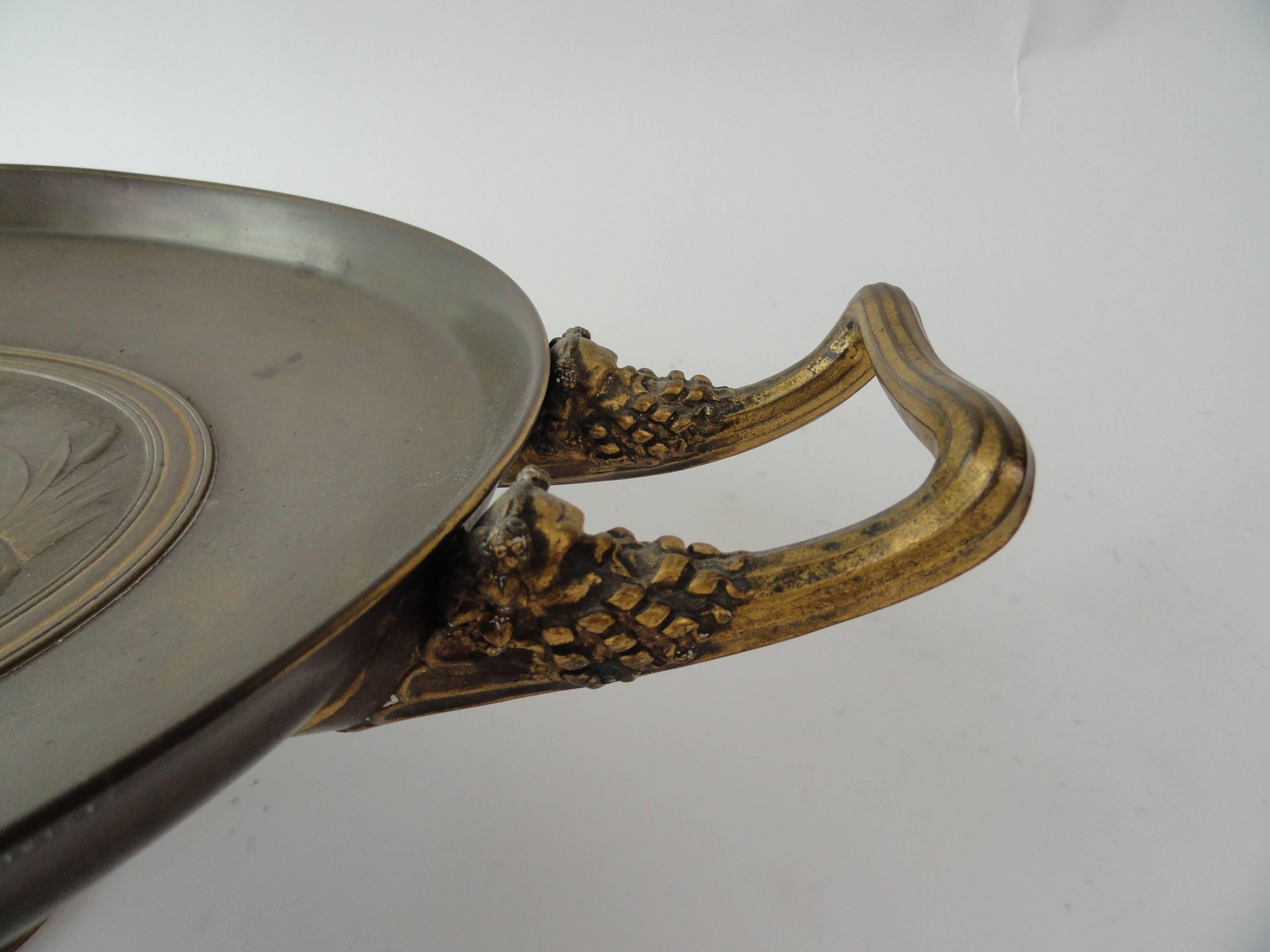 French Tazza in Bronze, Signed F. Barbedinne For Sale