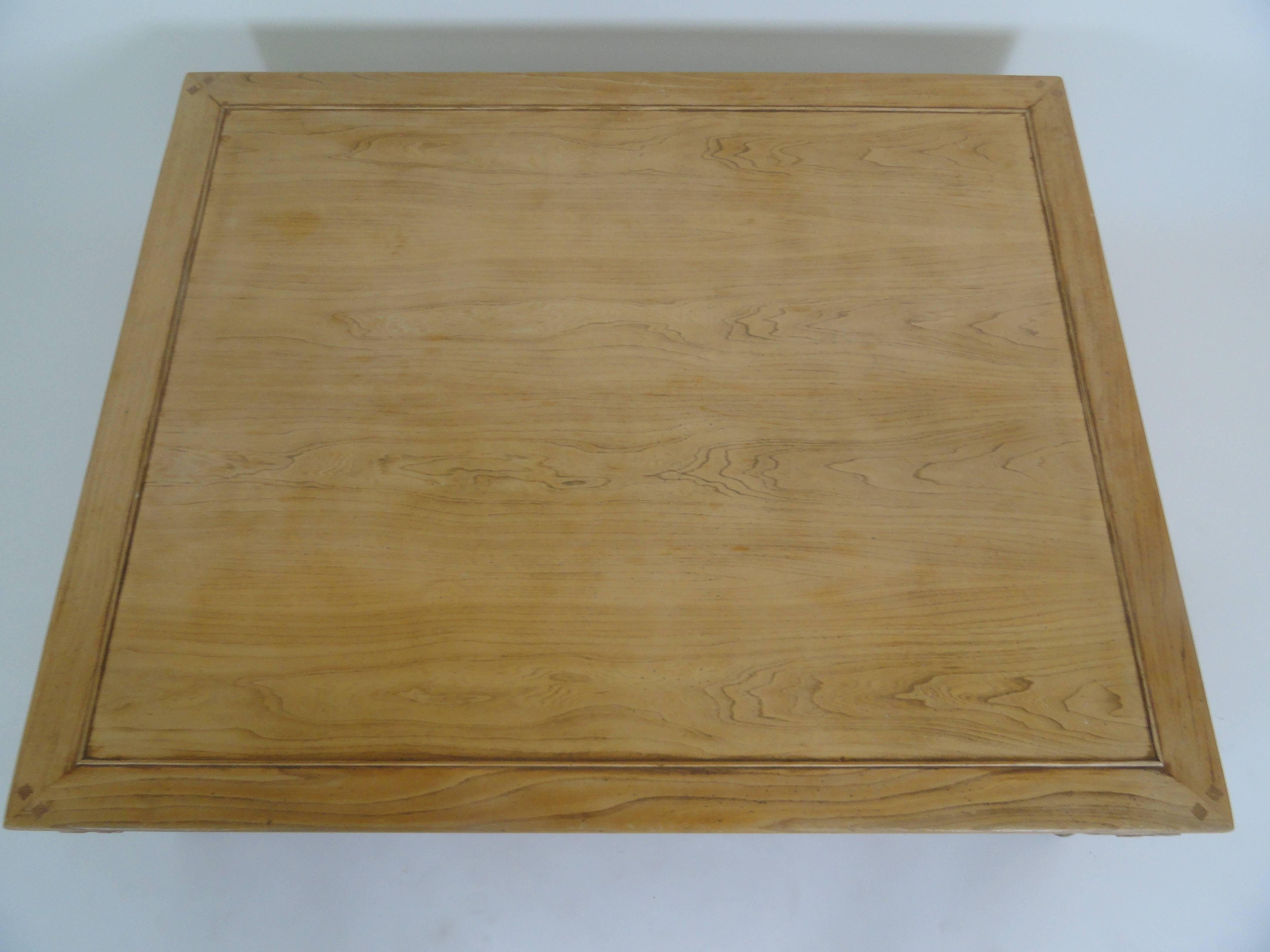 American Baker Ming Style Coffee Table in Natural Finish For Sale
