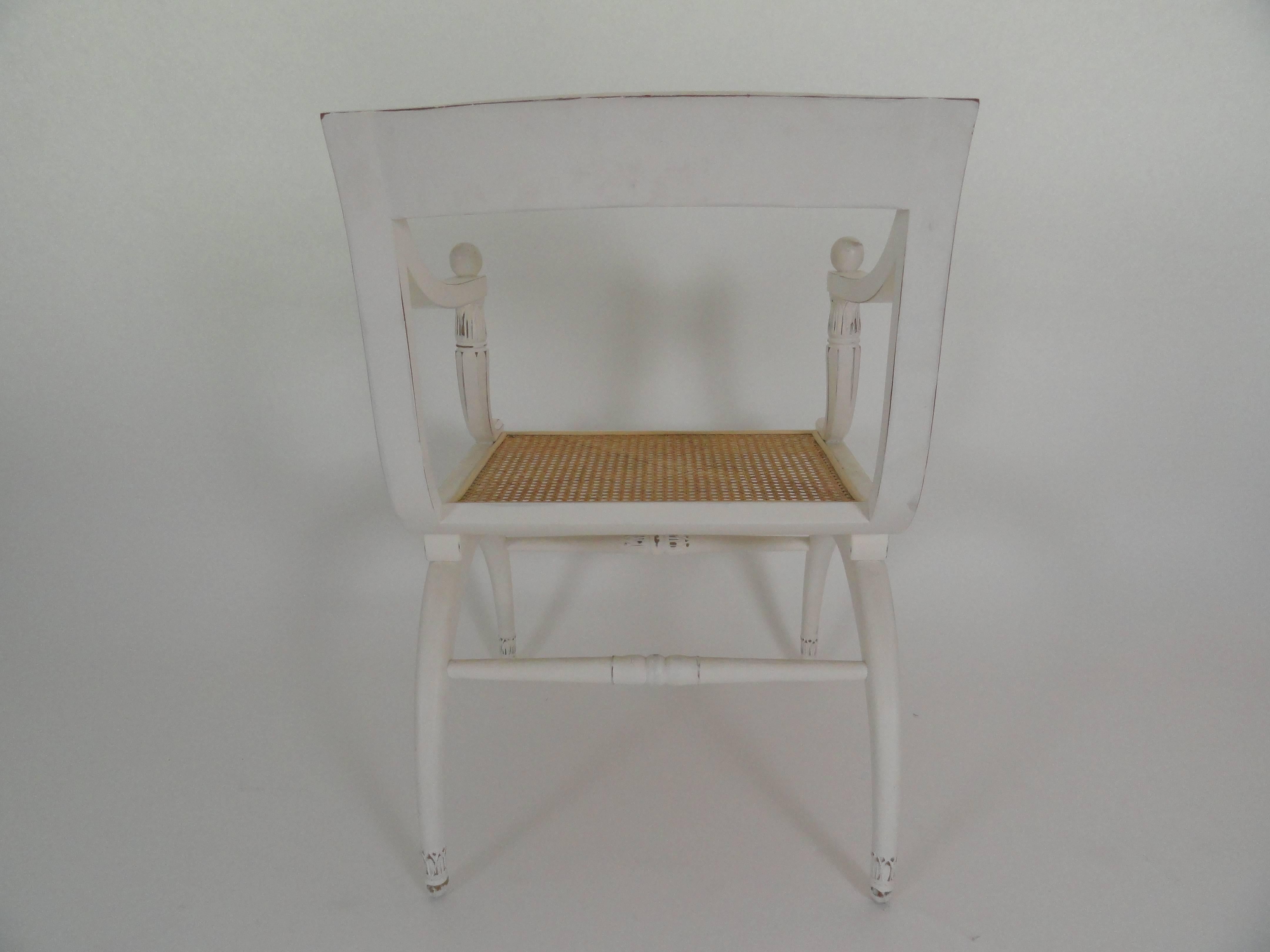 Regency Style Cane Seat Chair In Excellent Condition For Sale In West Palm Beach, FL