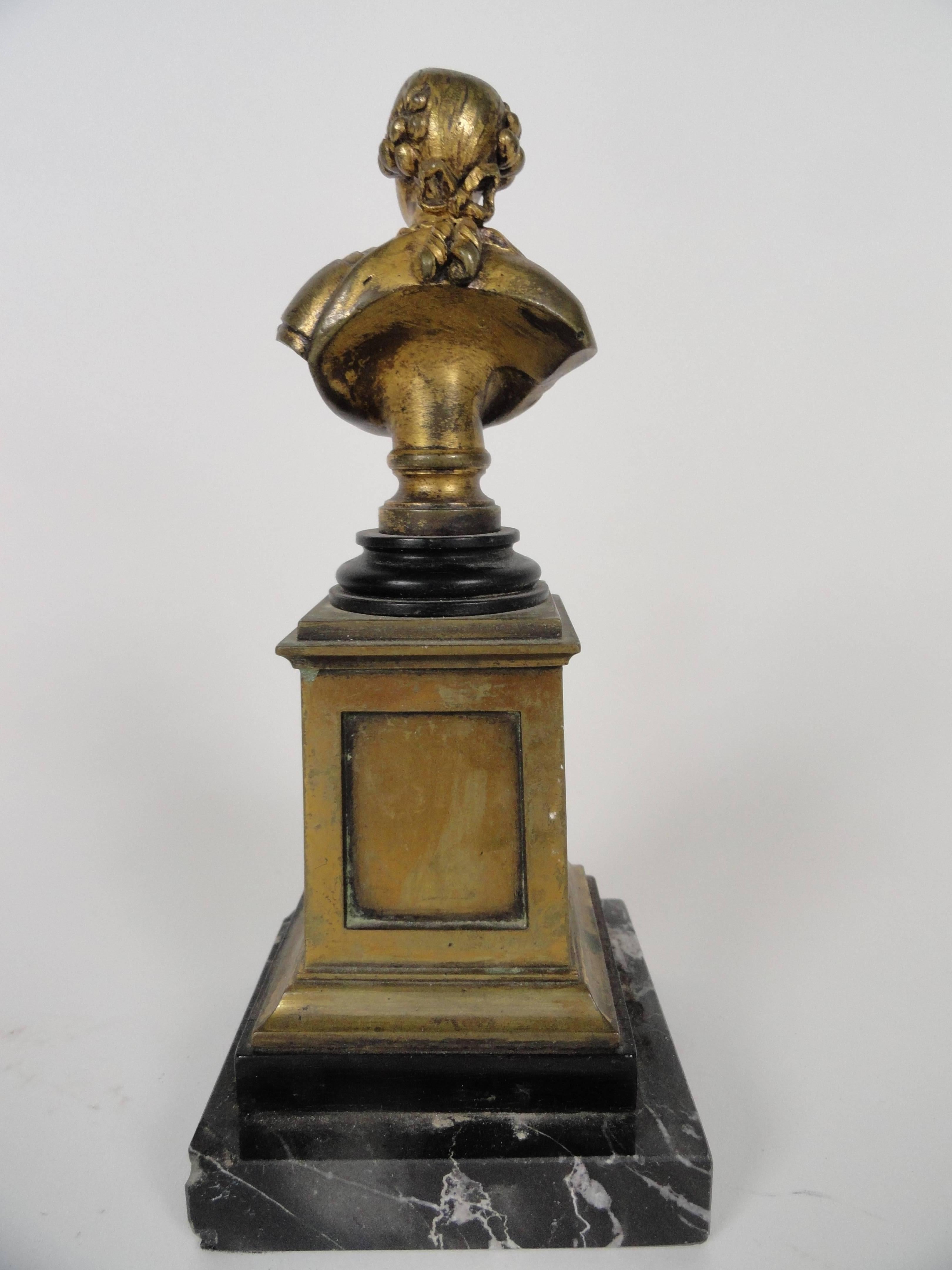 Neoclassical Louis XVI 19th Century Bronze Bust For Sale