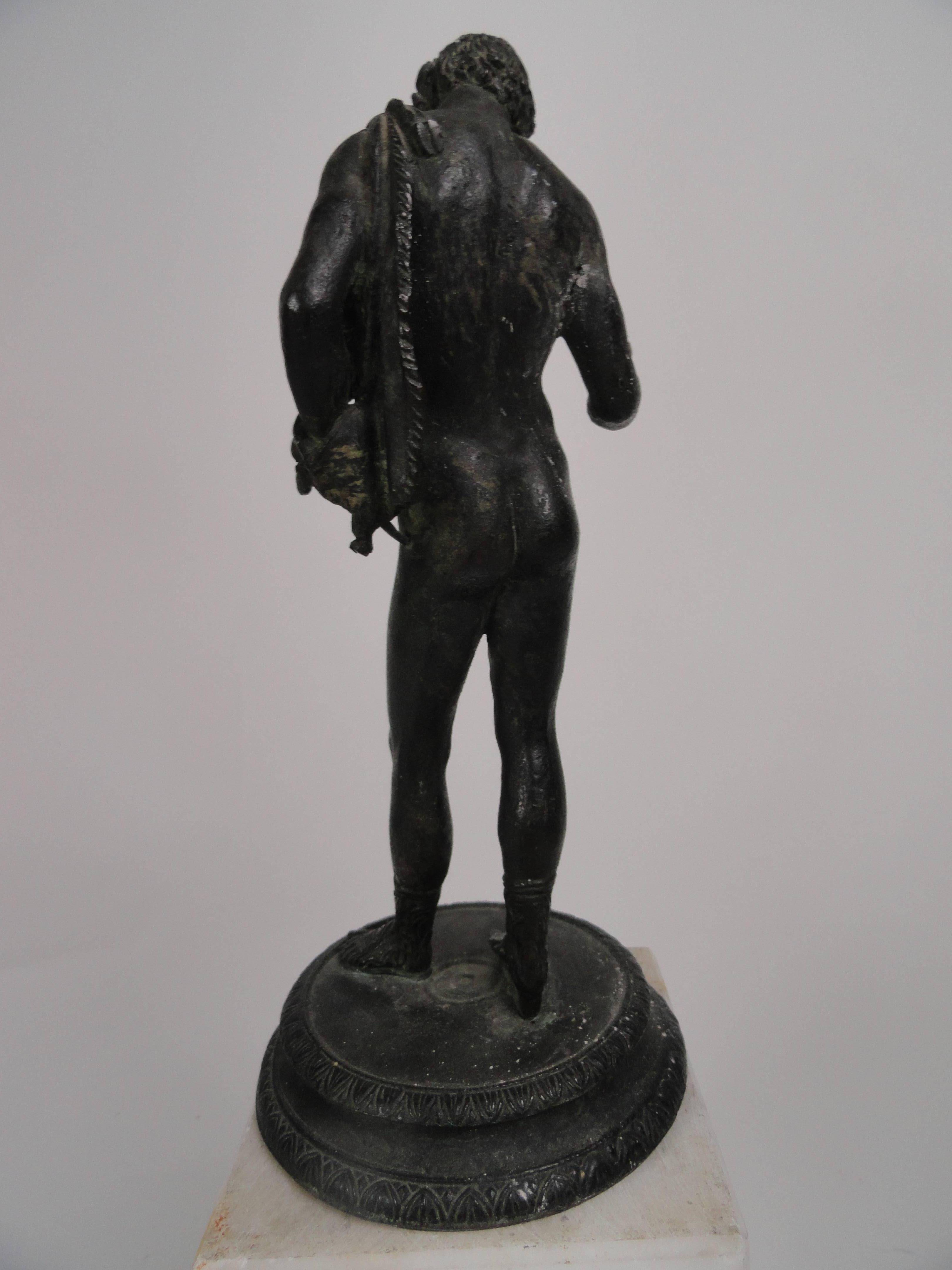 19th Century Bronze Grand Tour Sculpture Warrior In Good Condition For Sale In West Palm Beach, FL