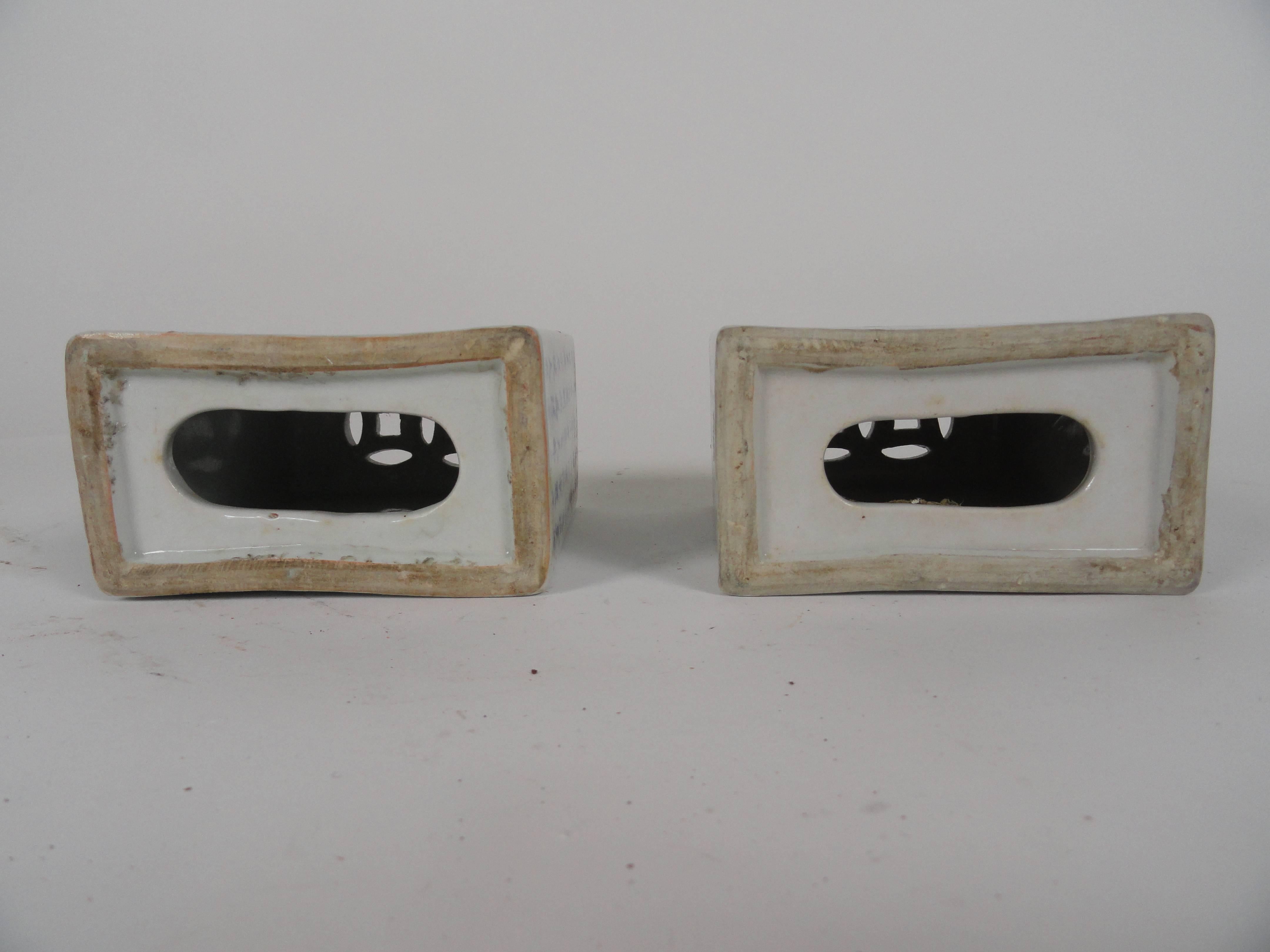Ceramic Pair of 19th Century Oriental Scholar Boxes For Sale
