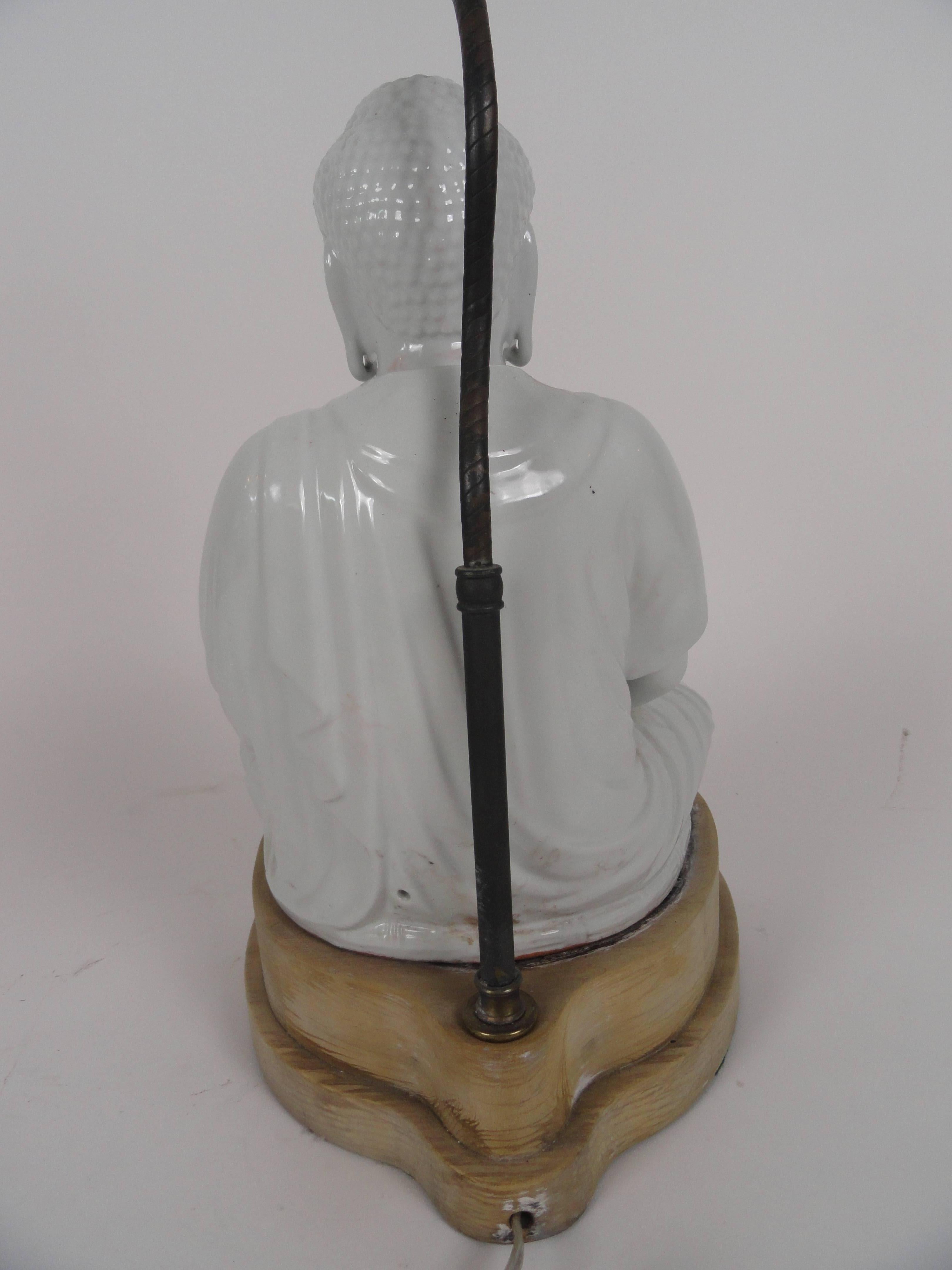 European Blanc de Chin Buddha Lamp For Sale