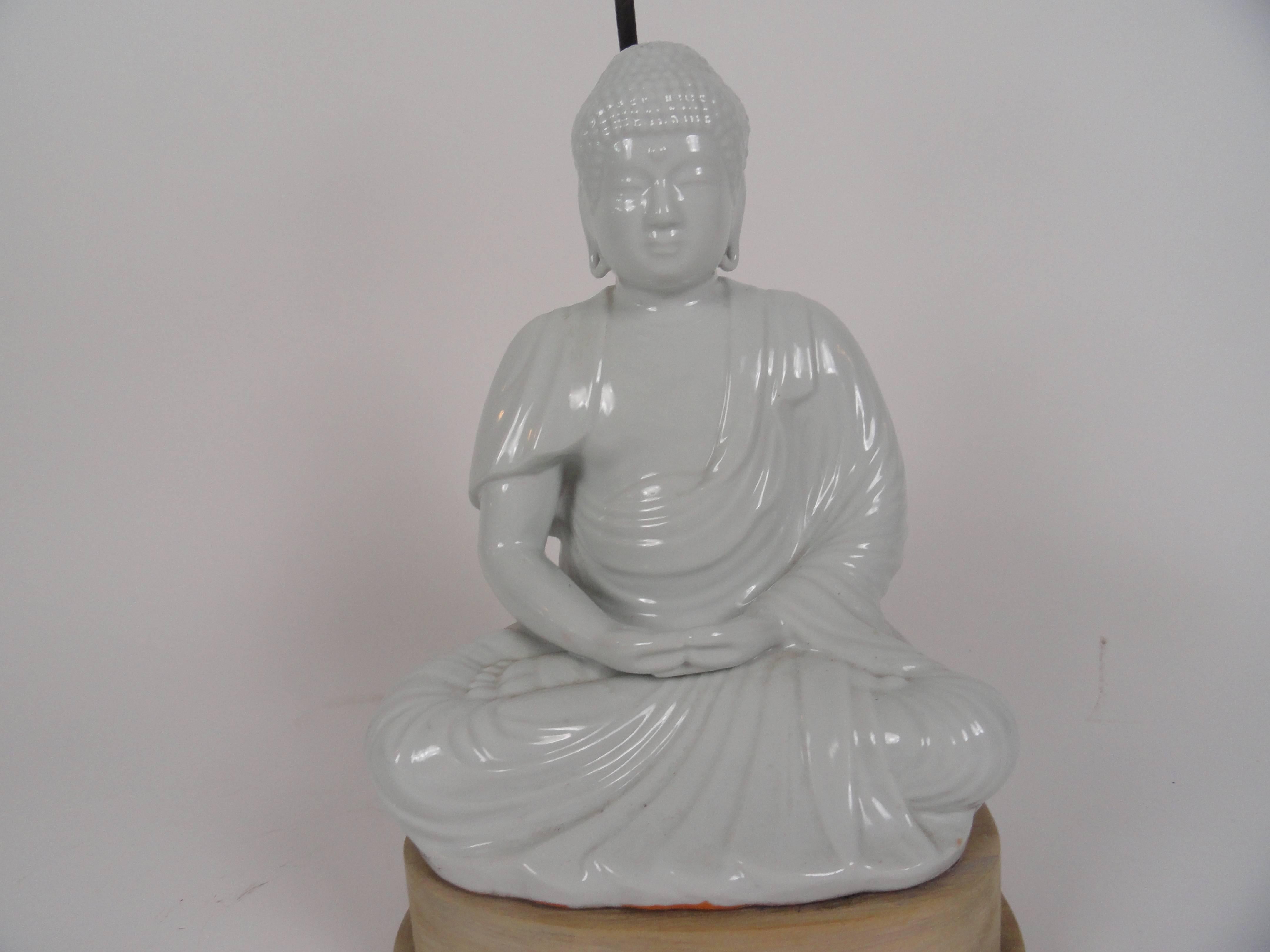 Blanc de Chin Buddha Lamp For Sale 1