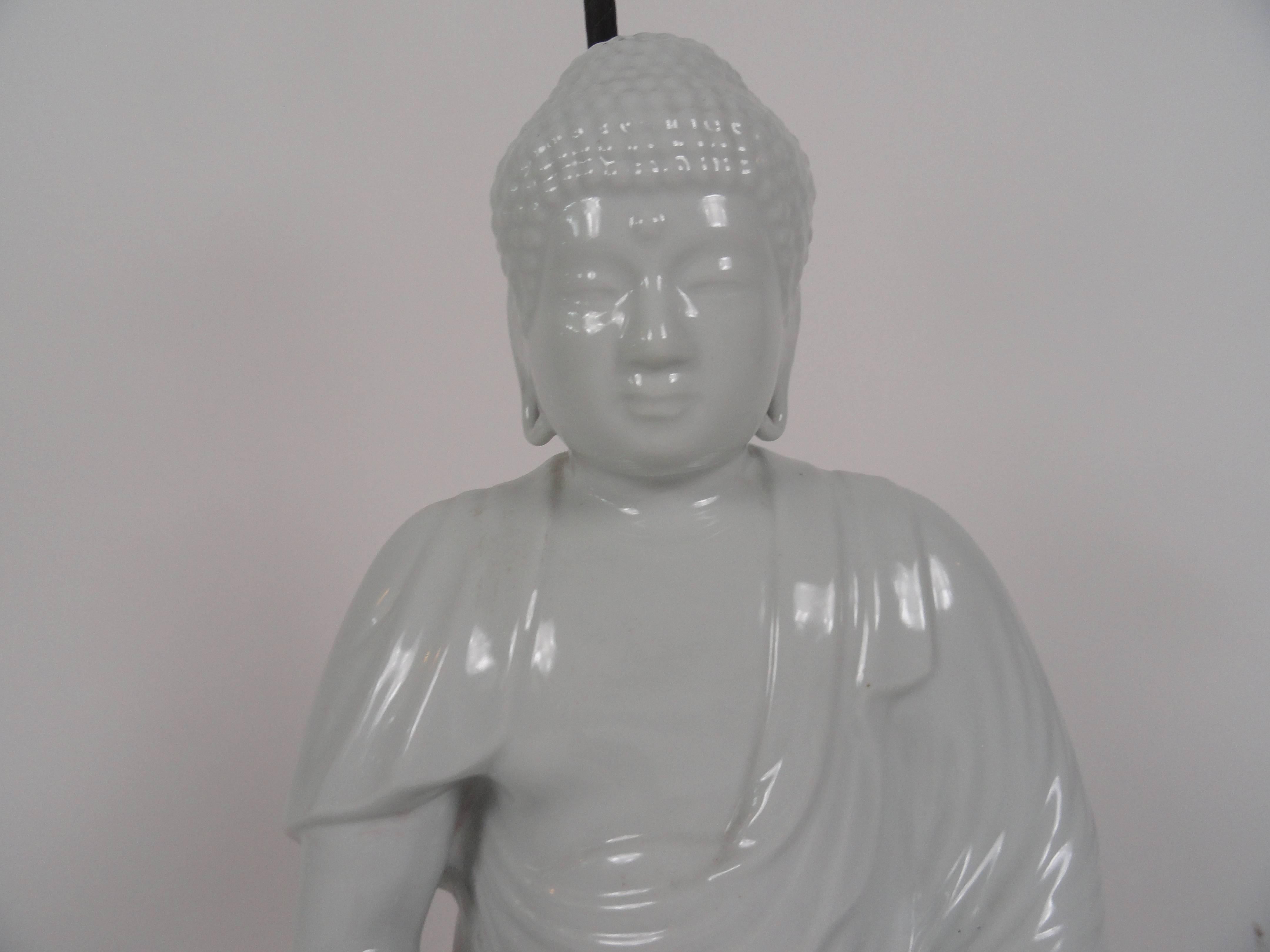 Blanc de Chin Buddha Lamp For Sale 2