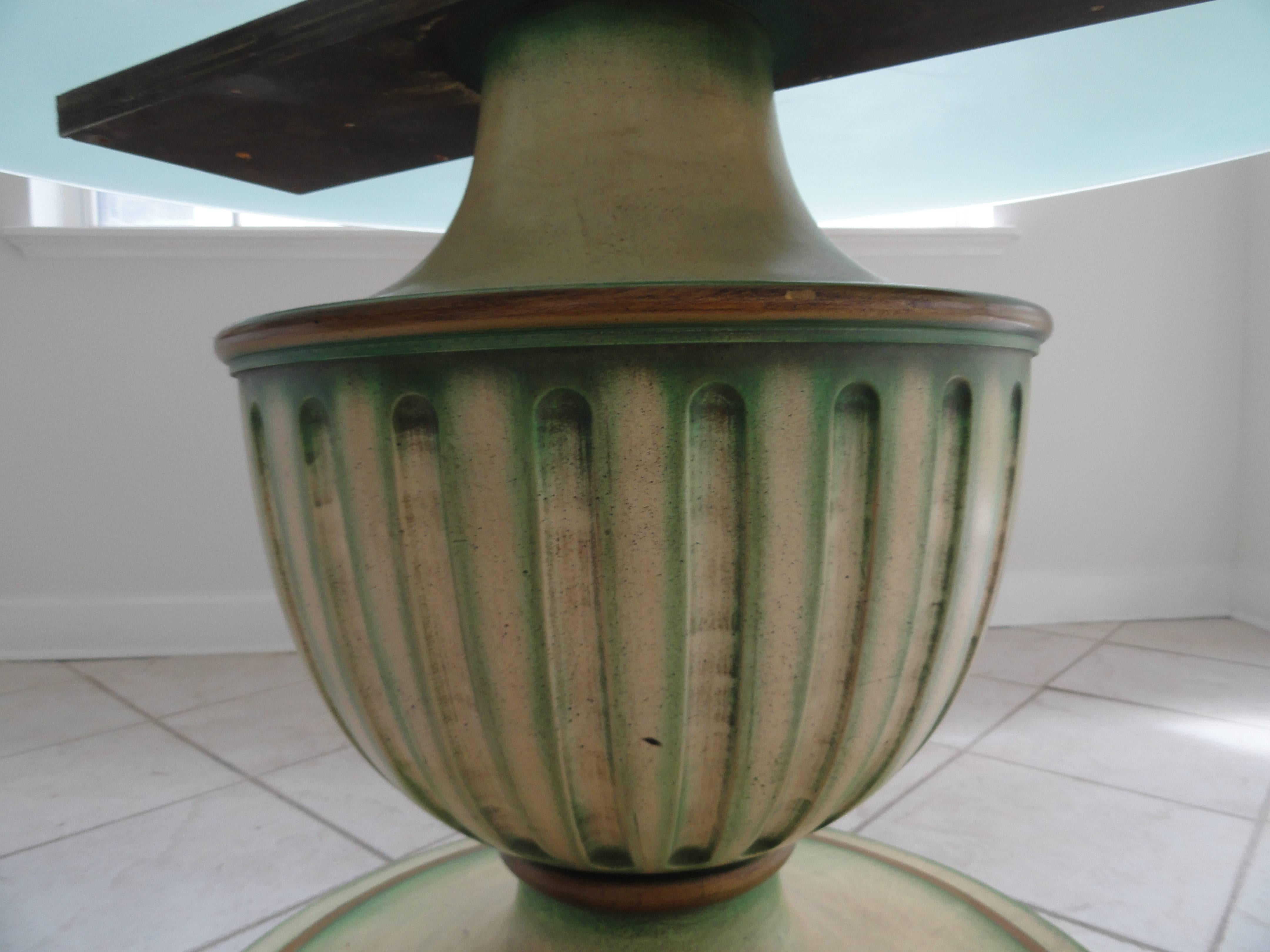Neoclassical Painted Pedestal Dining Table Base