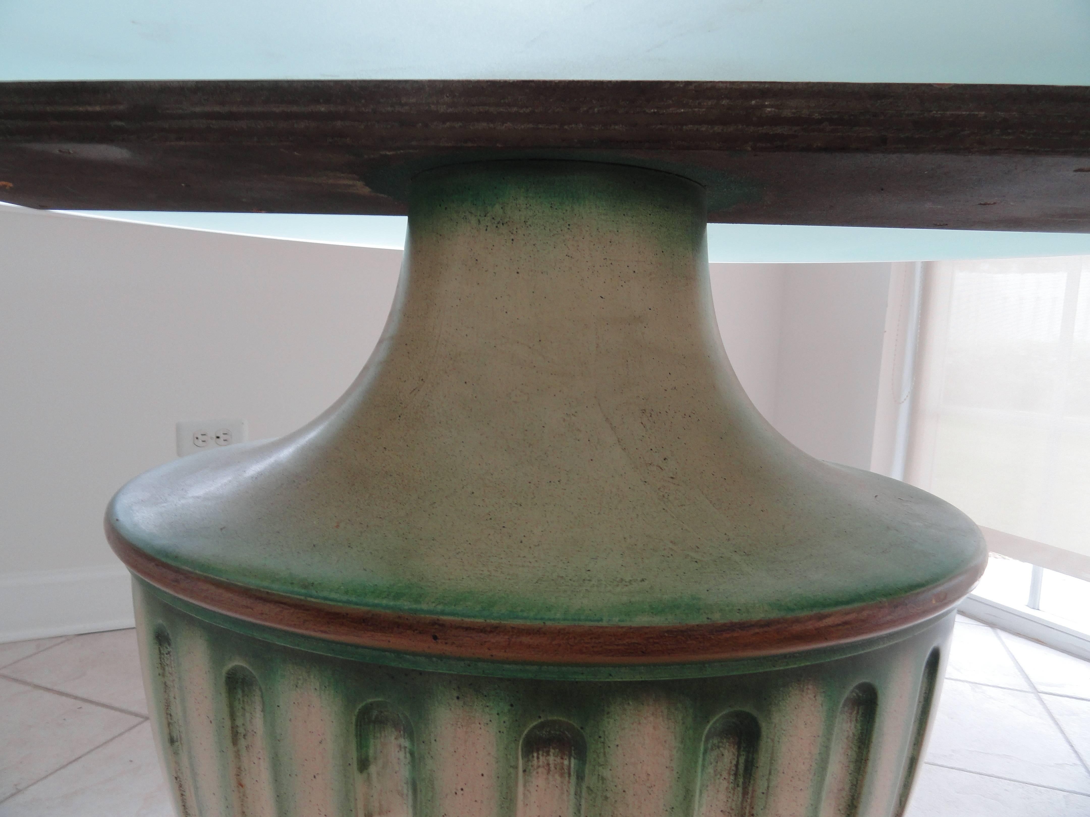 Wood Painted Pedestal Dining Table Base