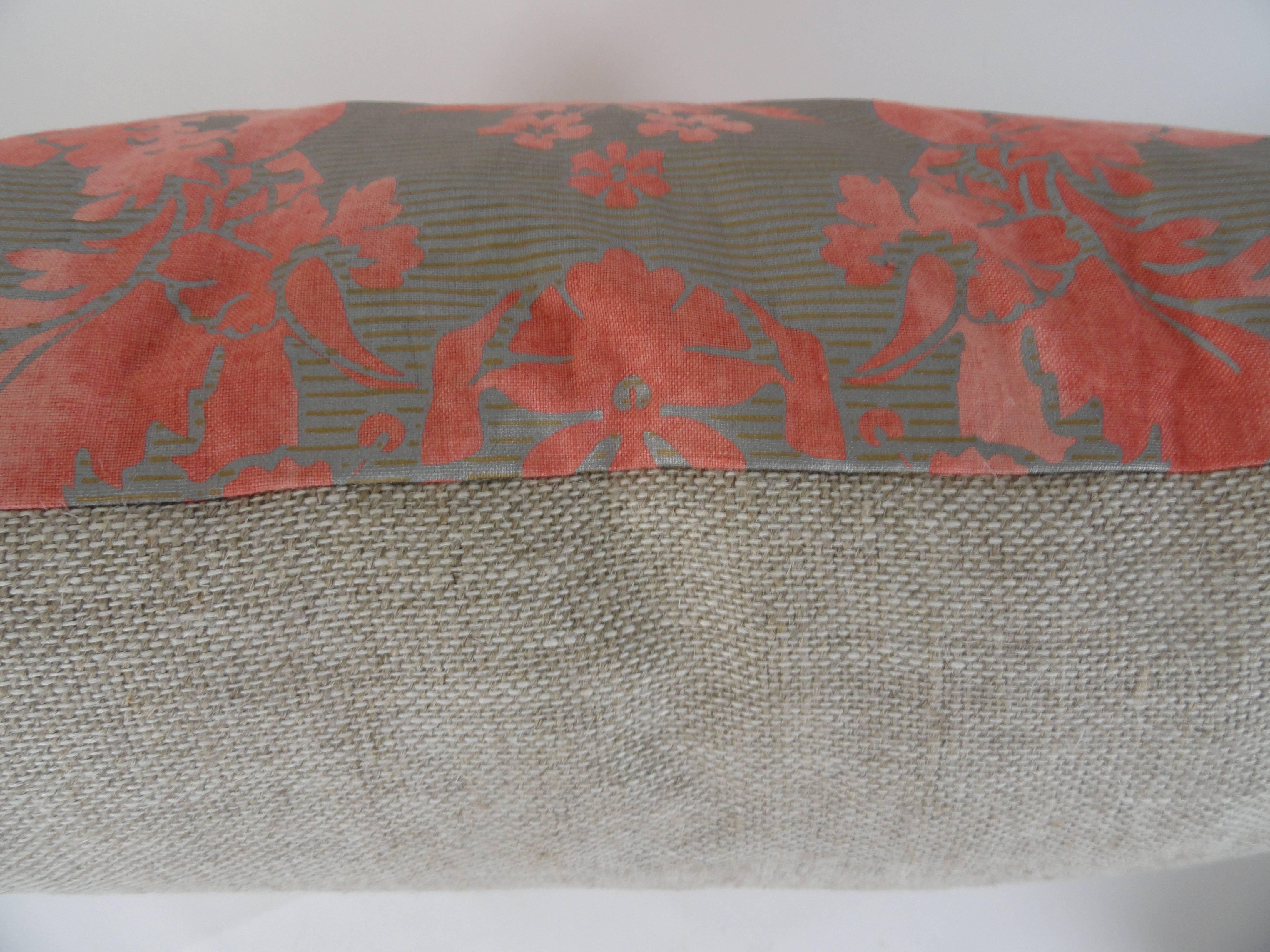 Contemporary Pair of Bespoke Cotton Fortuny Style Pattern Pillows For Sale